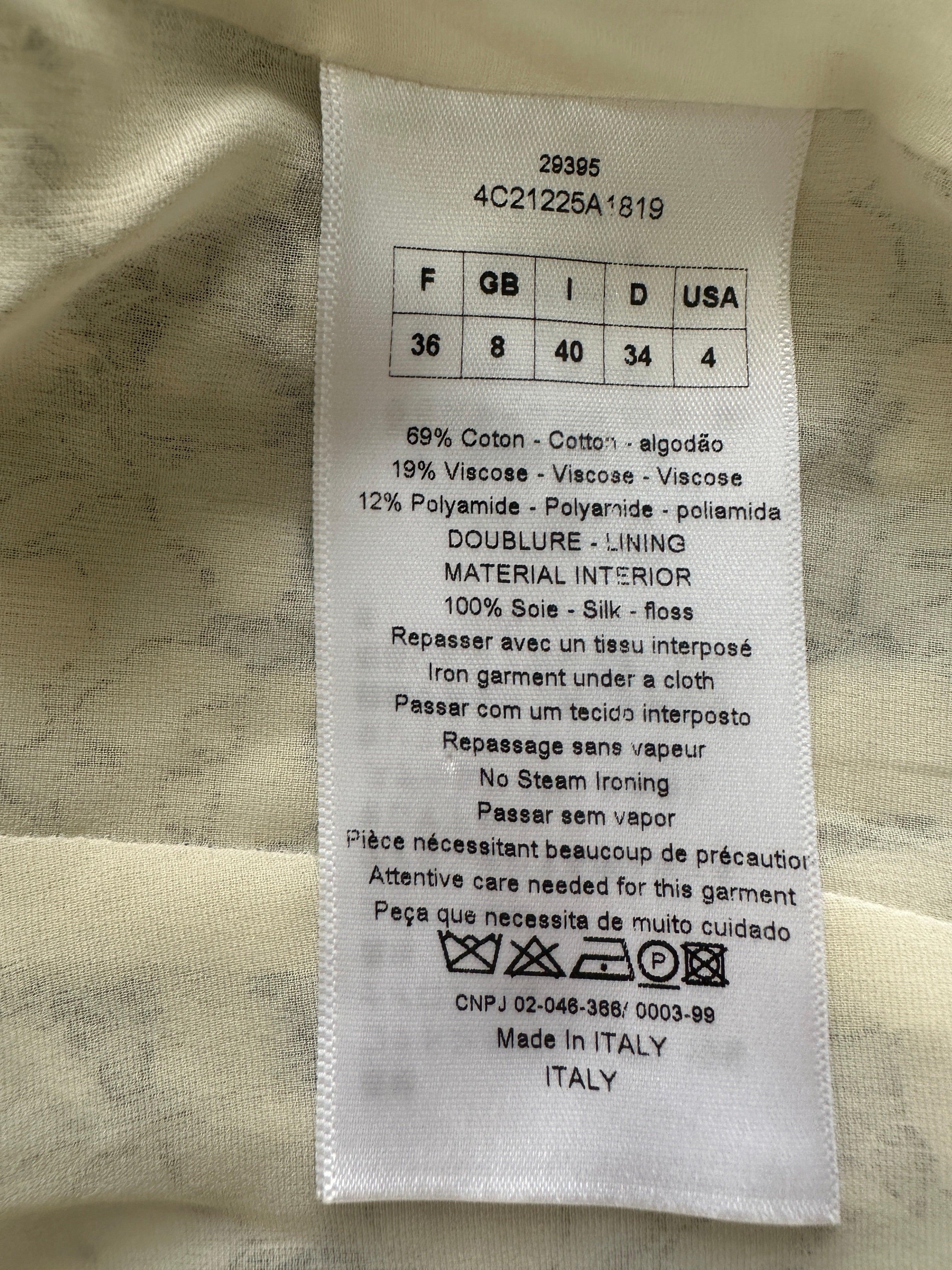 Dior white jacket with black lace - size 36