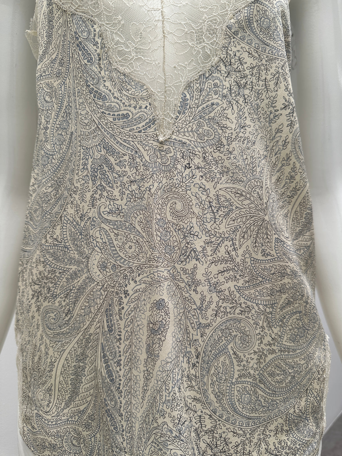 Zadig & Voltaire cream tank top with pattern and lace - size 38