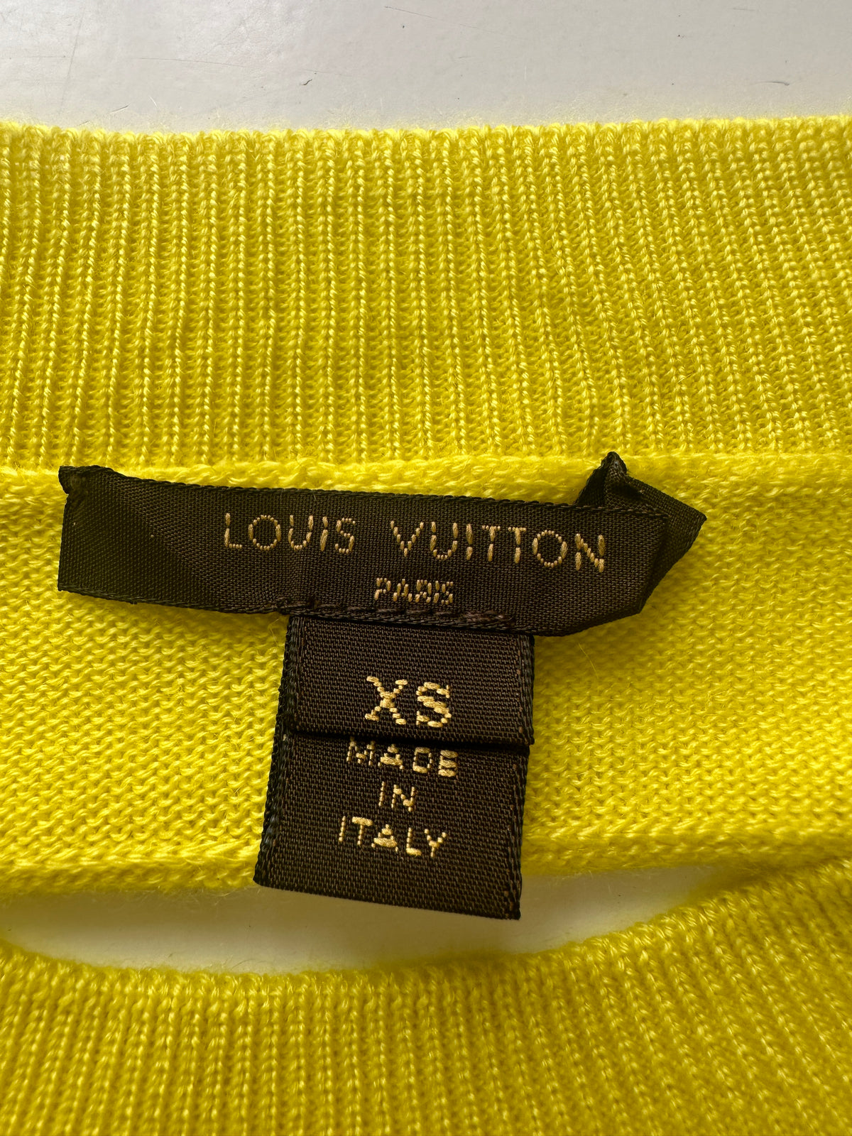 Louis vuitton yellow sweater with open back - size 34