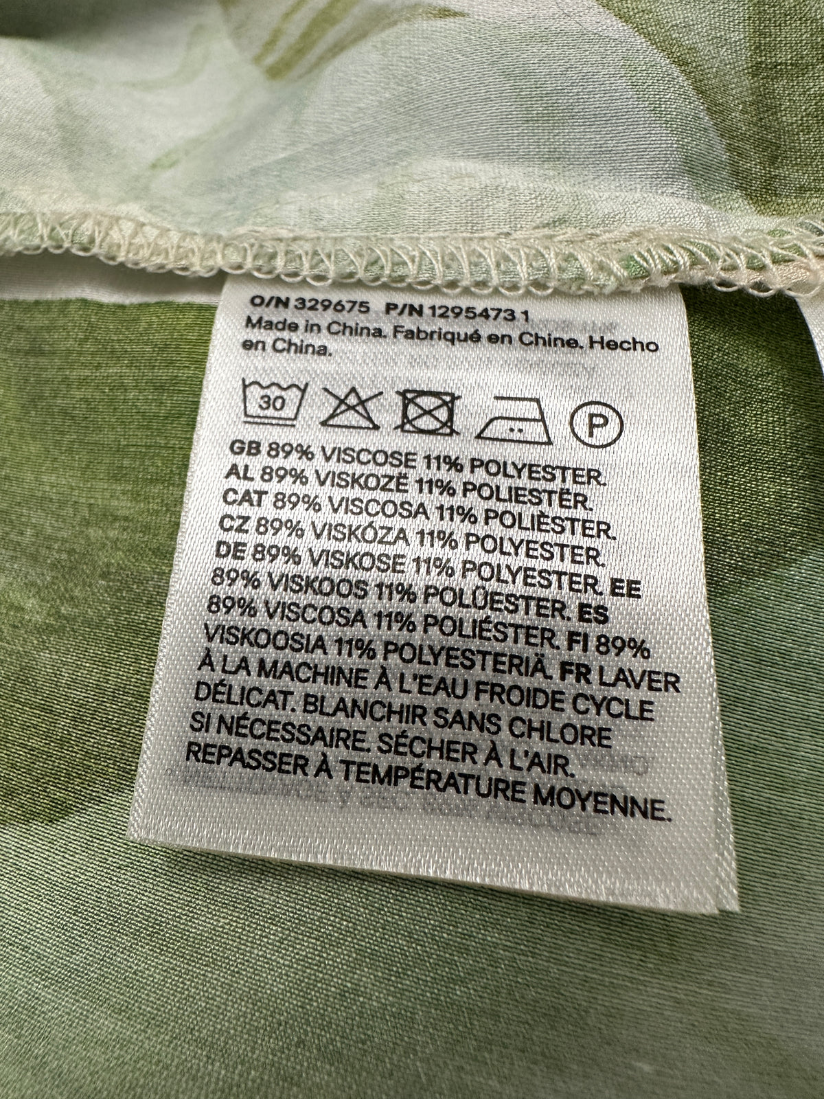 H&M Edition cream shirt with leaf pattern - size 38