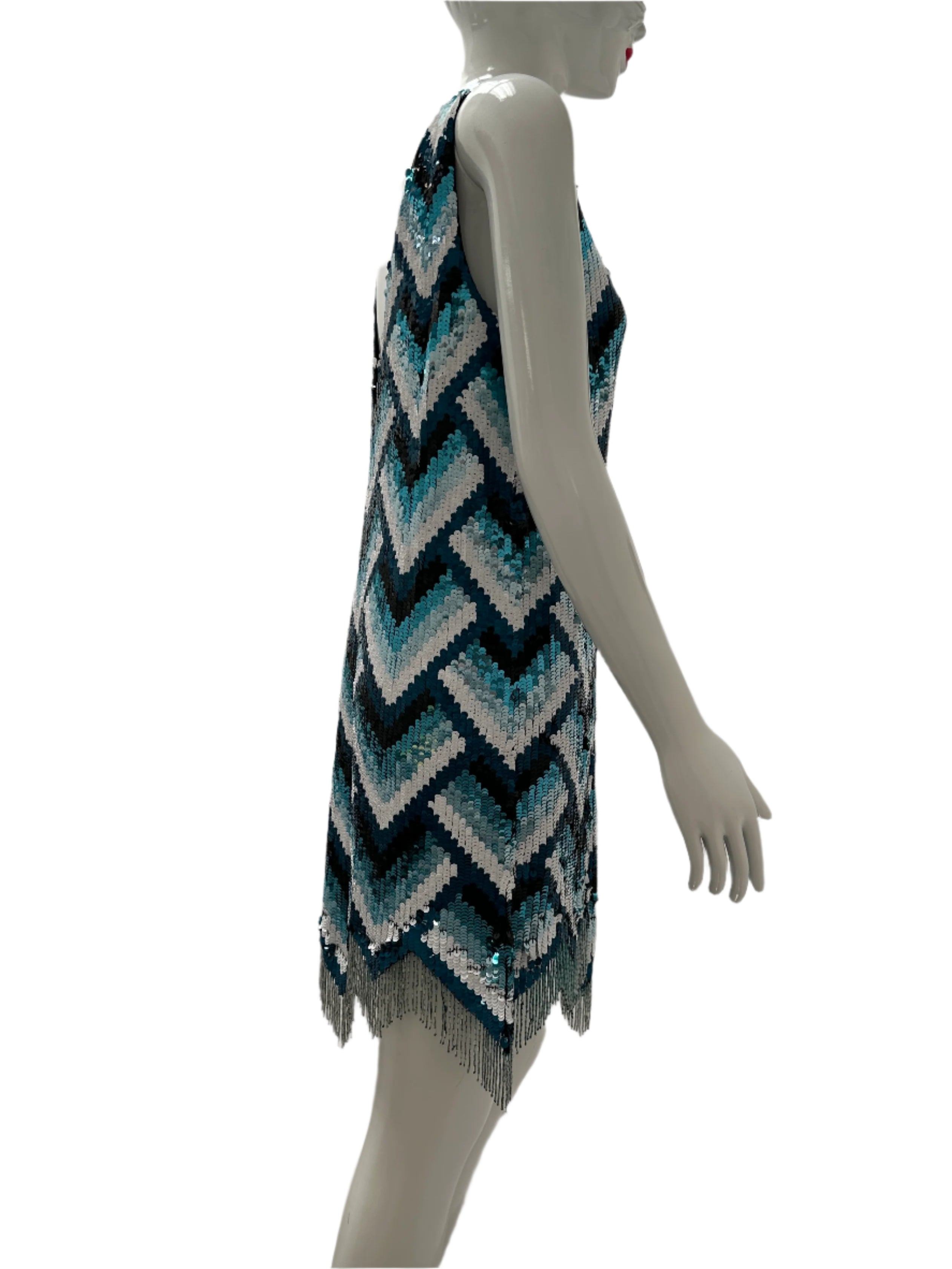 Elisabetta Franchi blue/green sequin cocktail dress - size 40IT