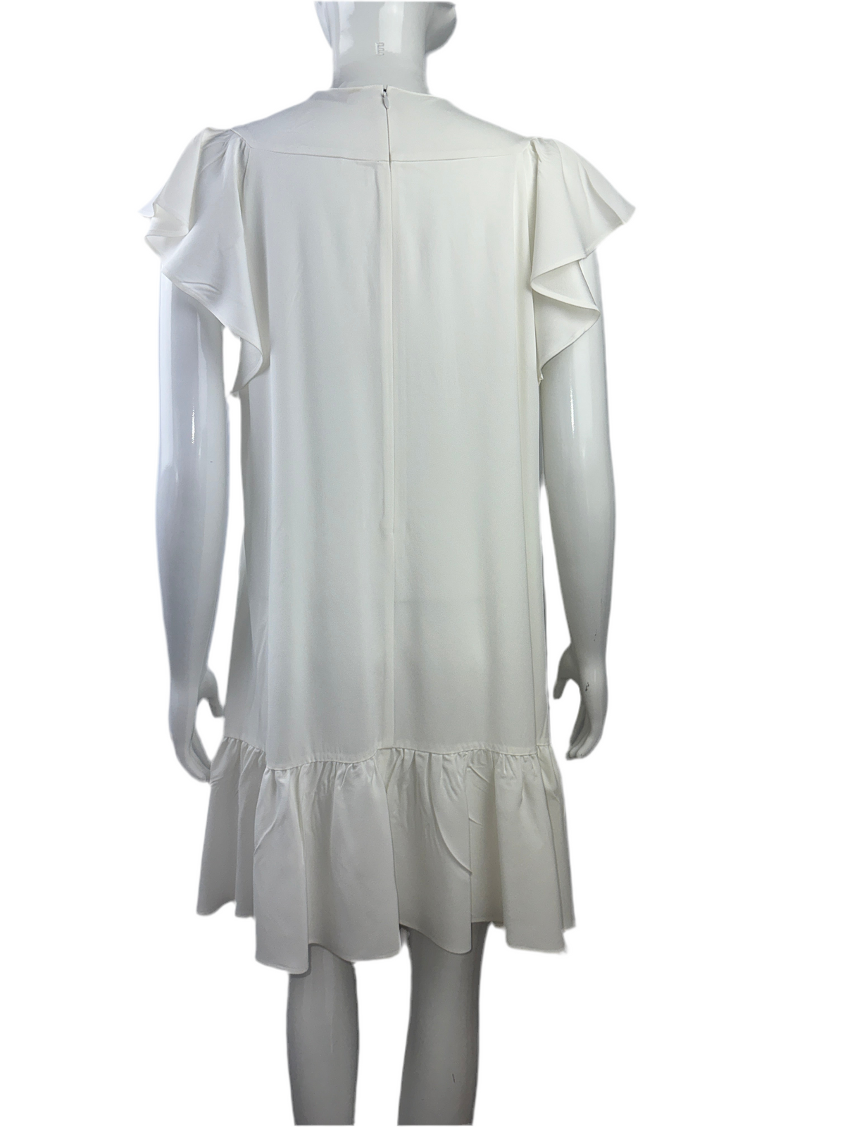 Red Valentino white dress with closed collar and flounced sleeves - size 40