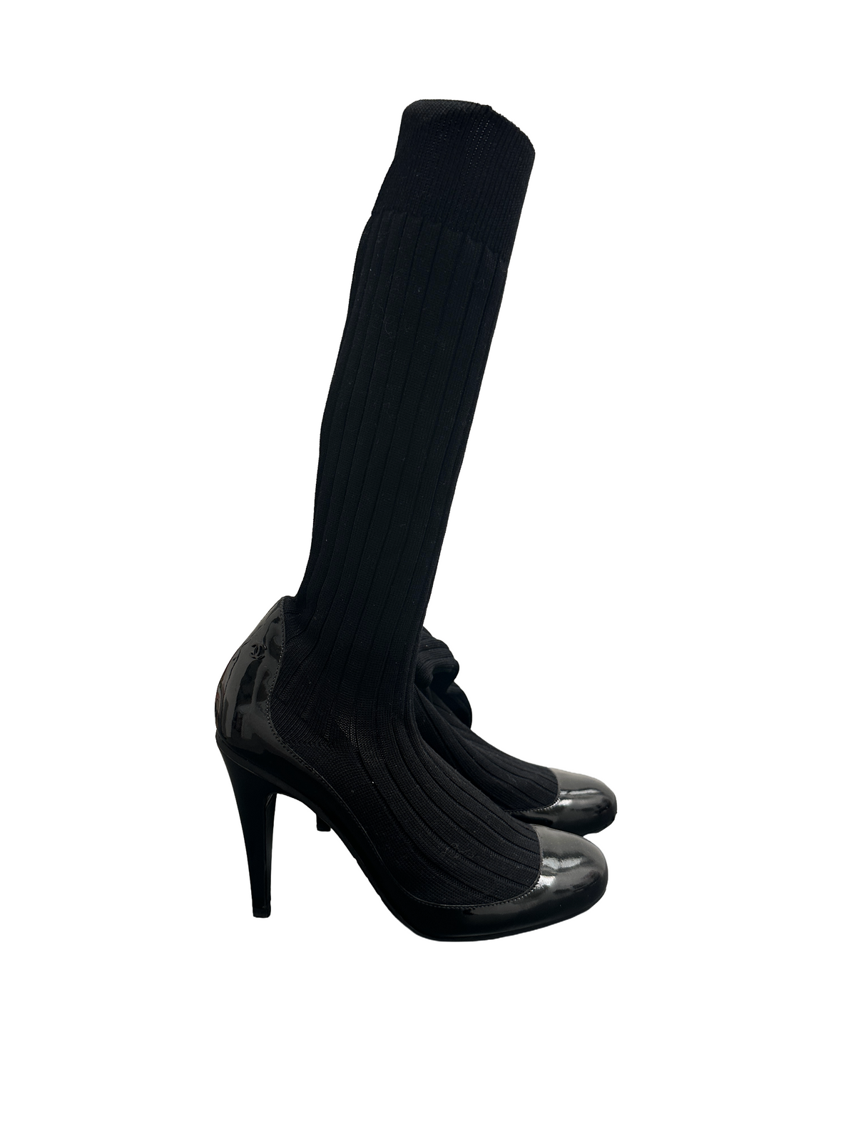 Chanel patent knit sock boots - size 39