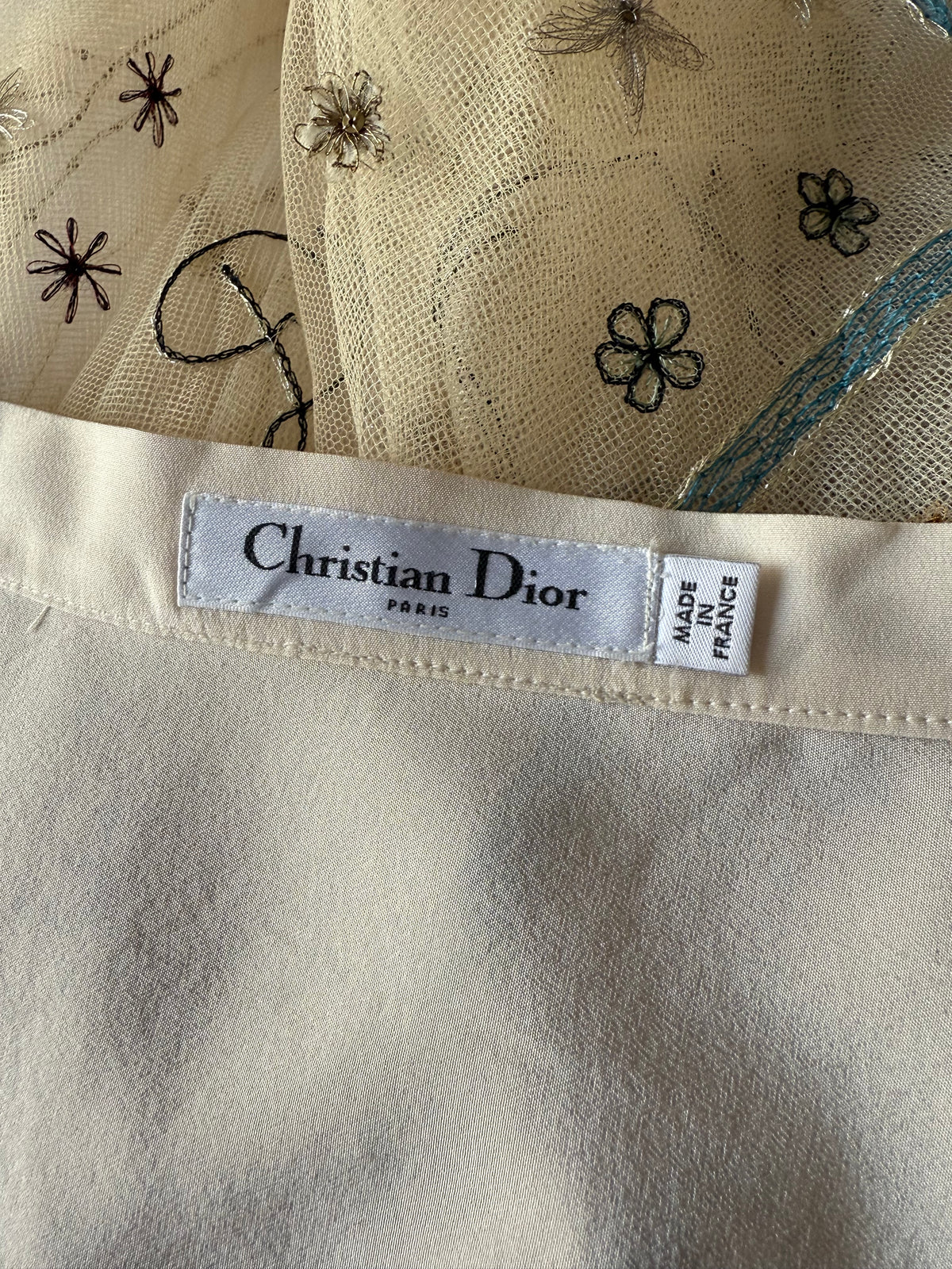 Dior long embroidered skirt - size 38