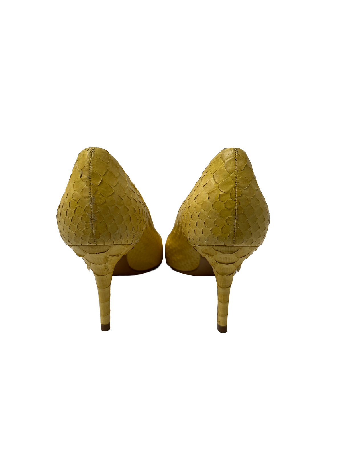 Salvatore Ferragamo yellow python susi pumps - size 37.5