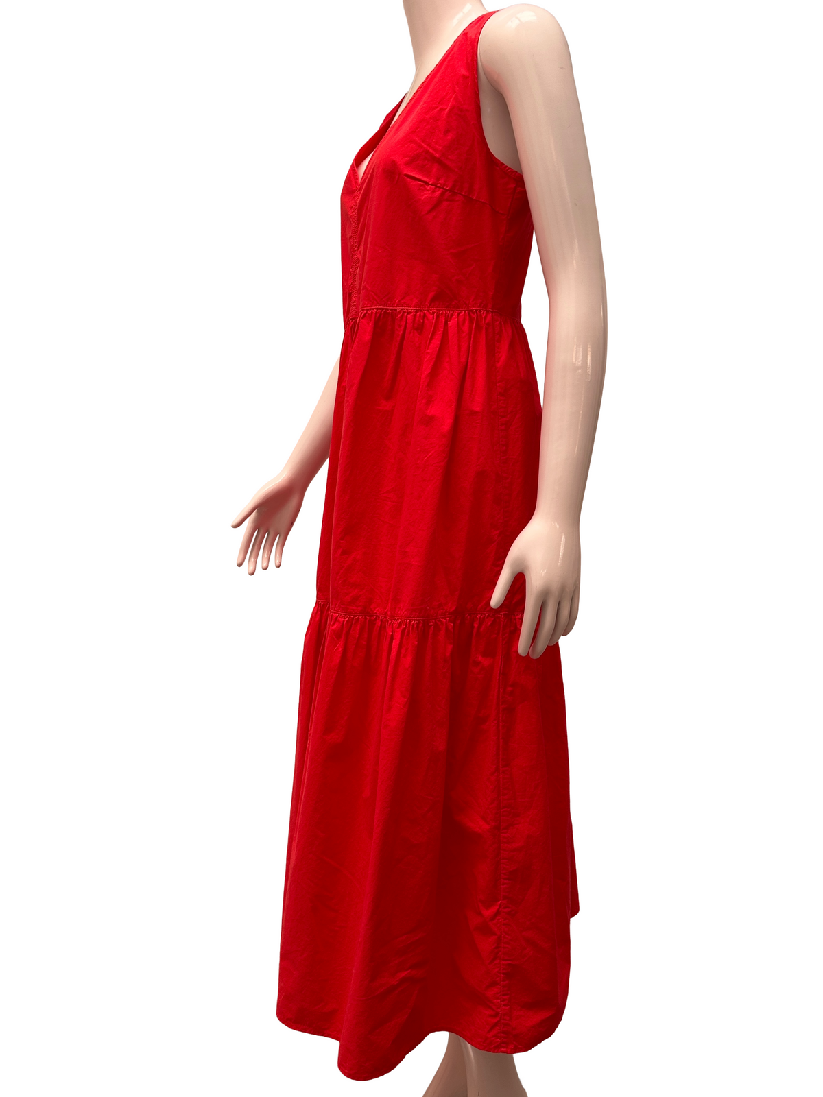 Boss long red v-neck dress - size 38
