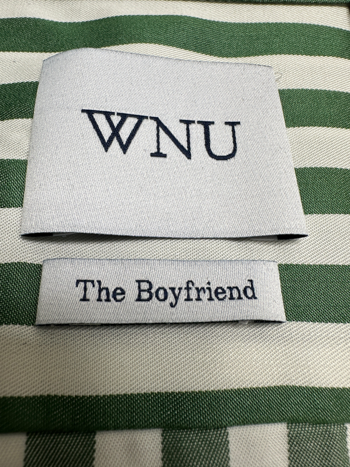 WNU white and green striped shirt - size 34