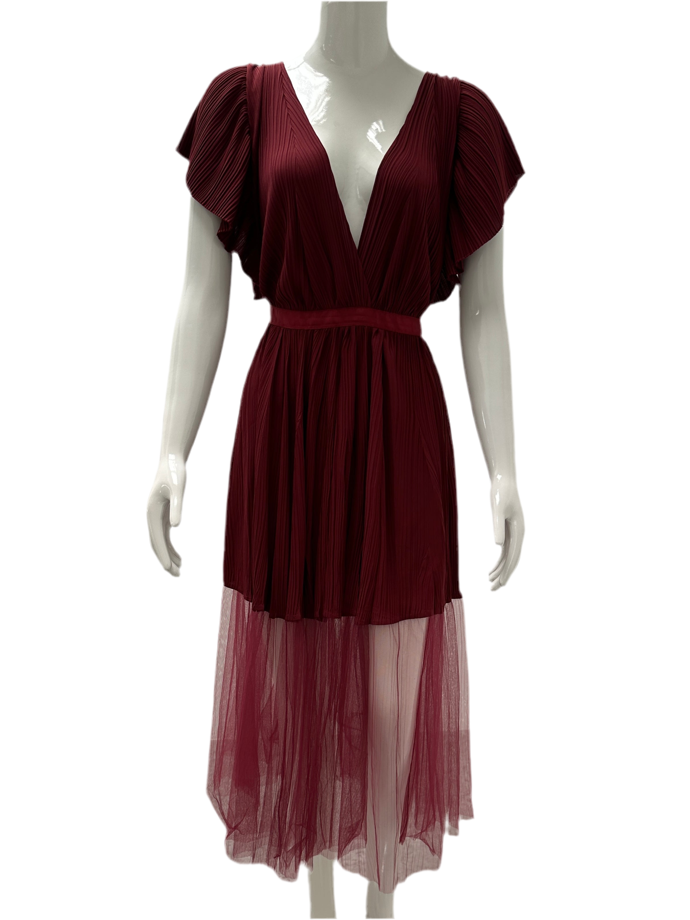 Elisabetta Franchi burgundy cocktail dress - size 40IT