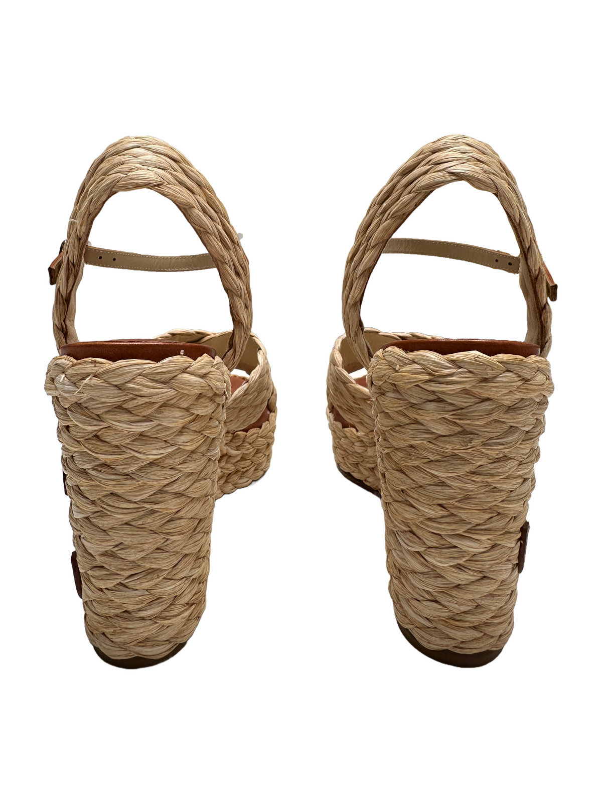 Jimmy Choo Dellena 100 raffia wedges - size 38.5