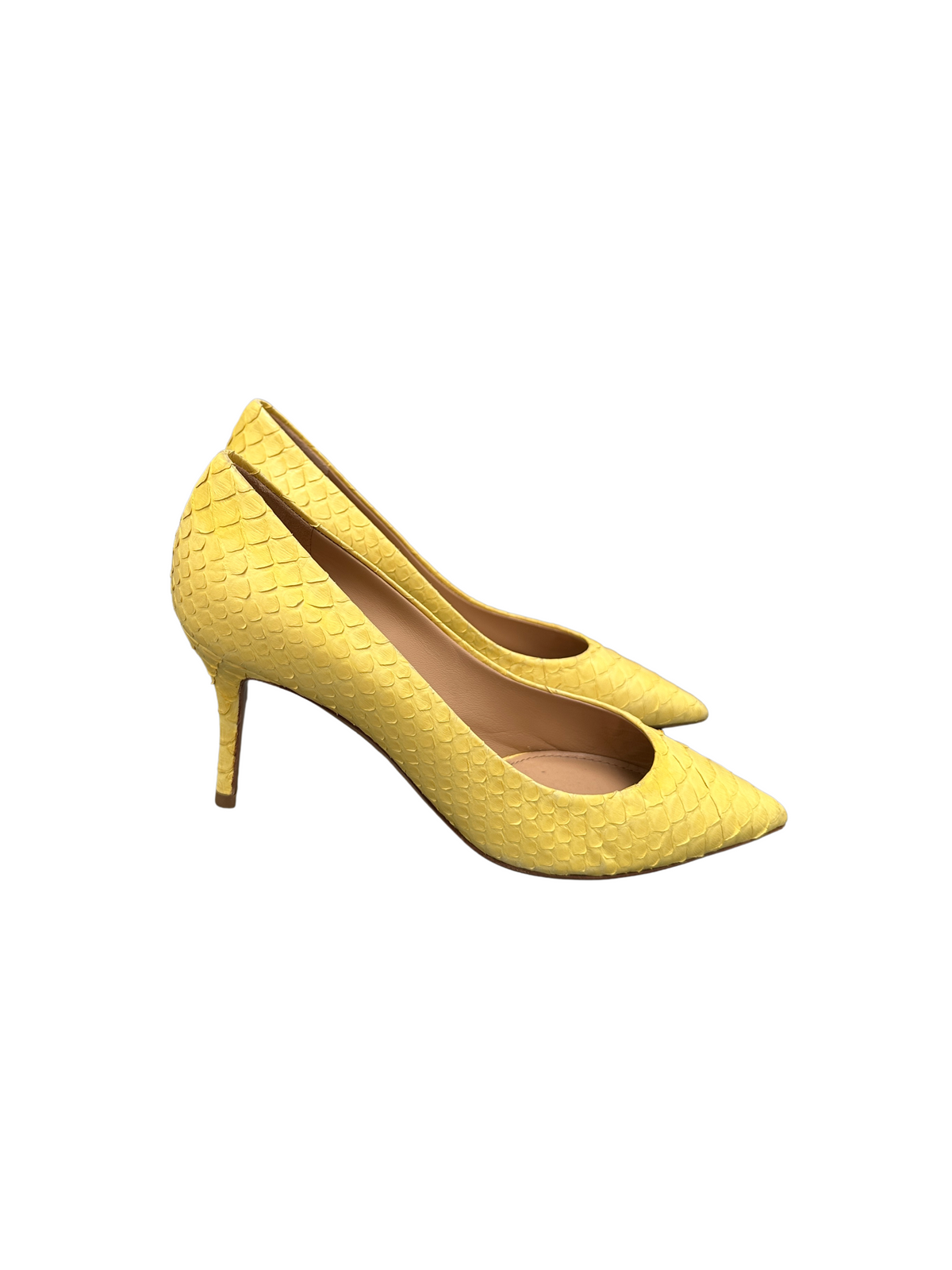 Salvatore Ferragamo yellow python susi pumps - size 37.5
