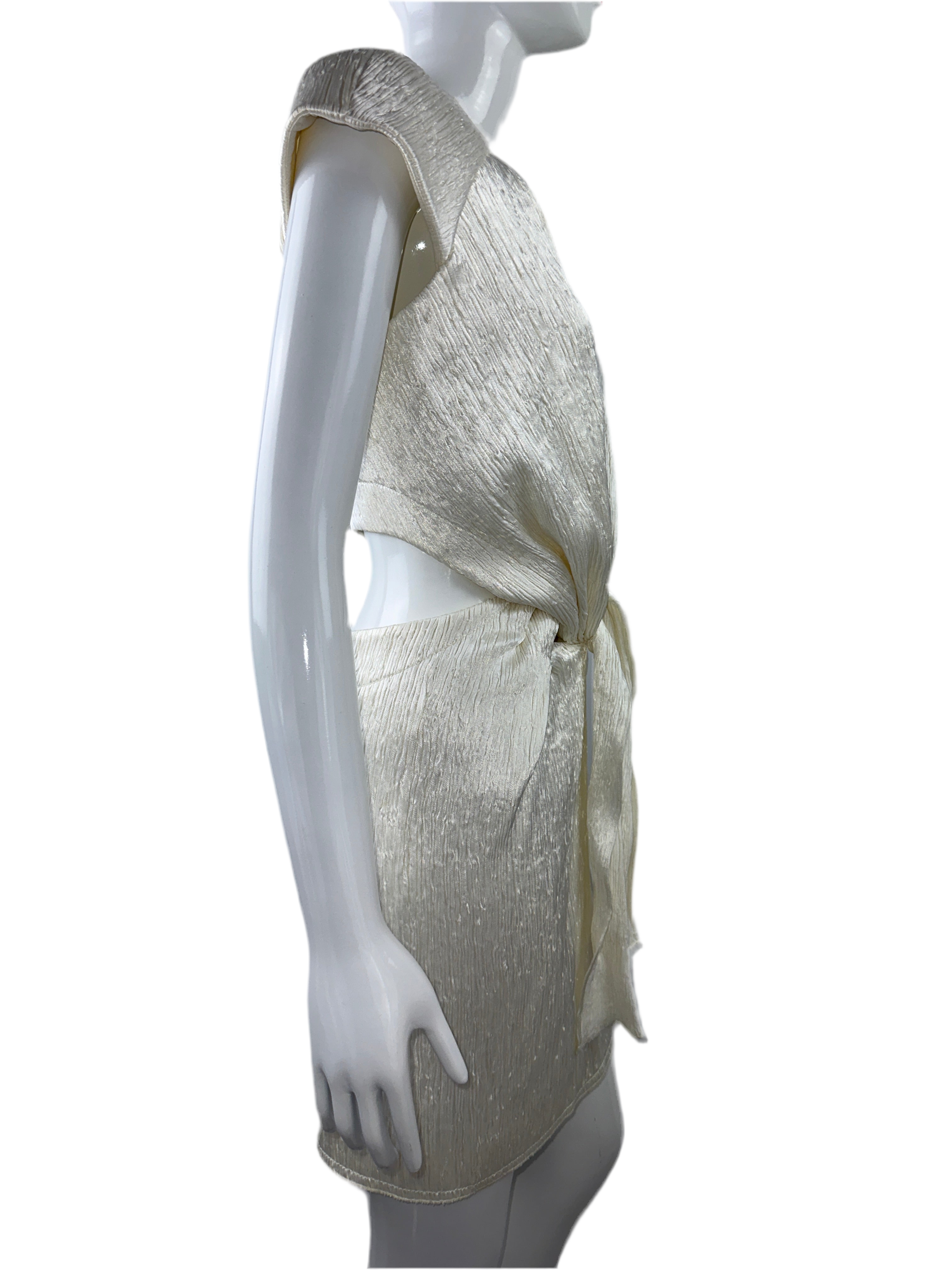 Louis vuitton bow dress white with silver shine - size 36