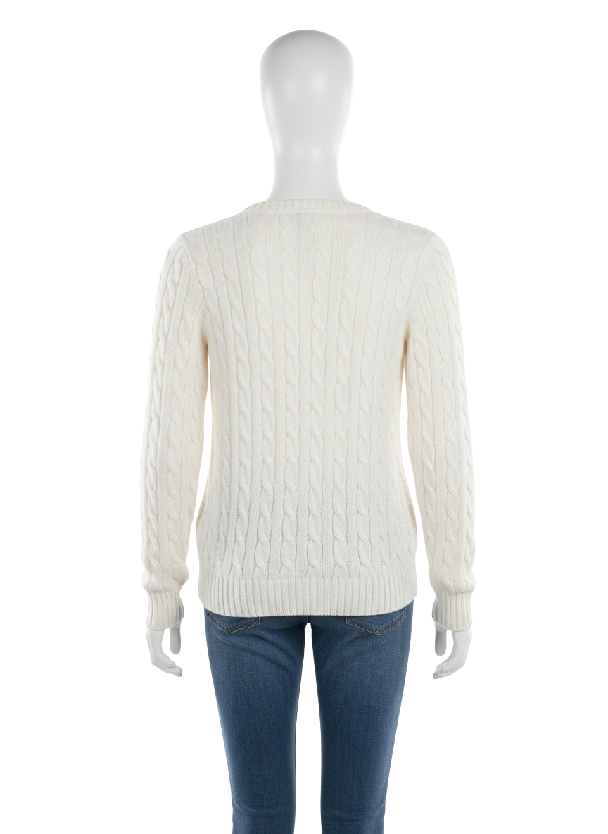 Ralph Lauren Sport cream cable knit sweater - size M