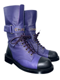 Chanel Fall winter 2022/2023 purple lace up boots - size 36.5