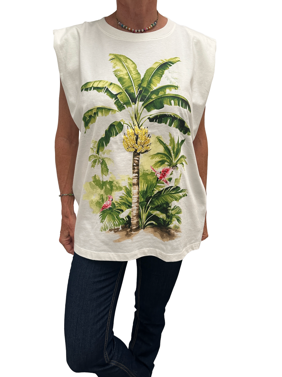 H&M Edition sleeveless top with banana tree - size 34