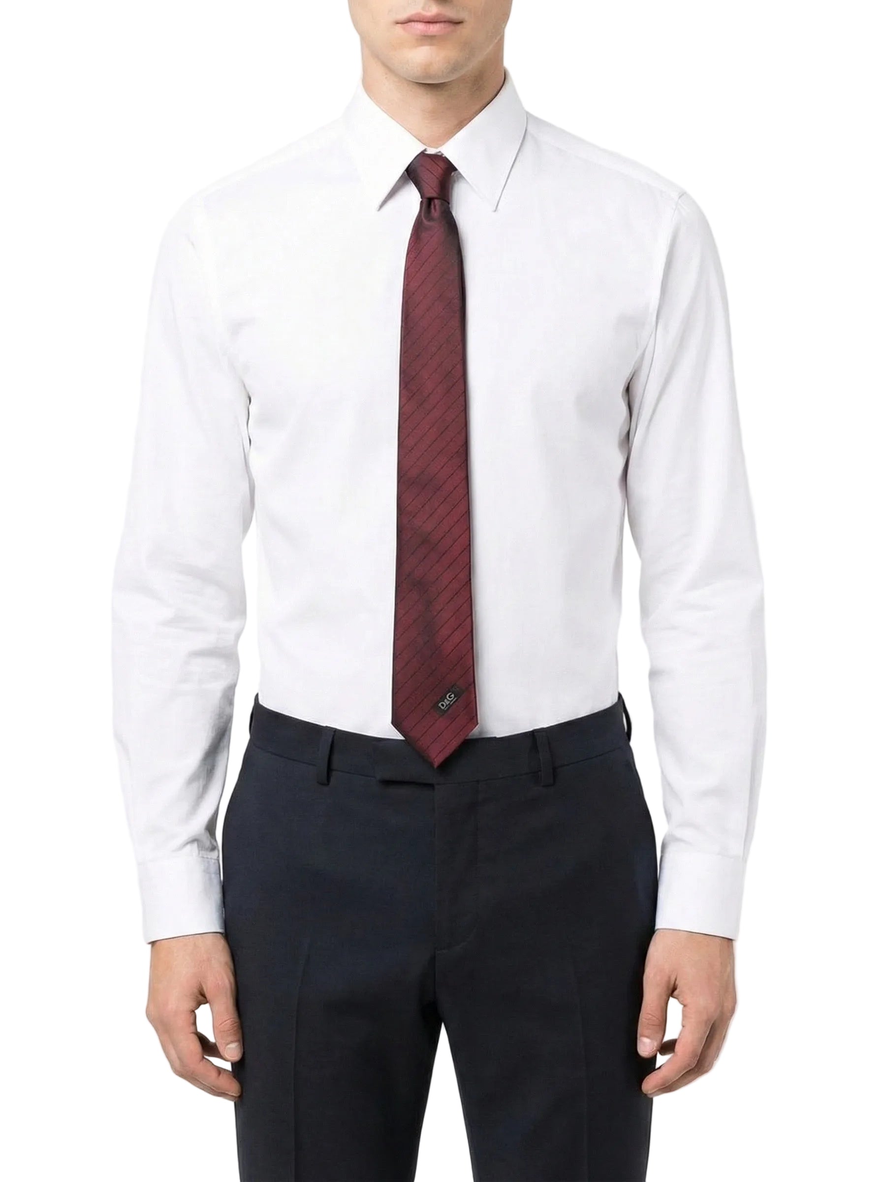 Dolce & Gabbana silk tie (deep burgundy with subtle stripe)