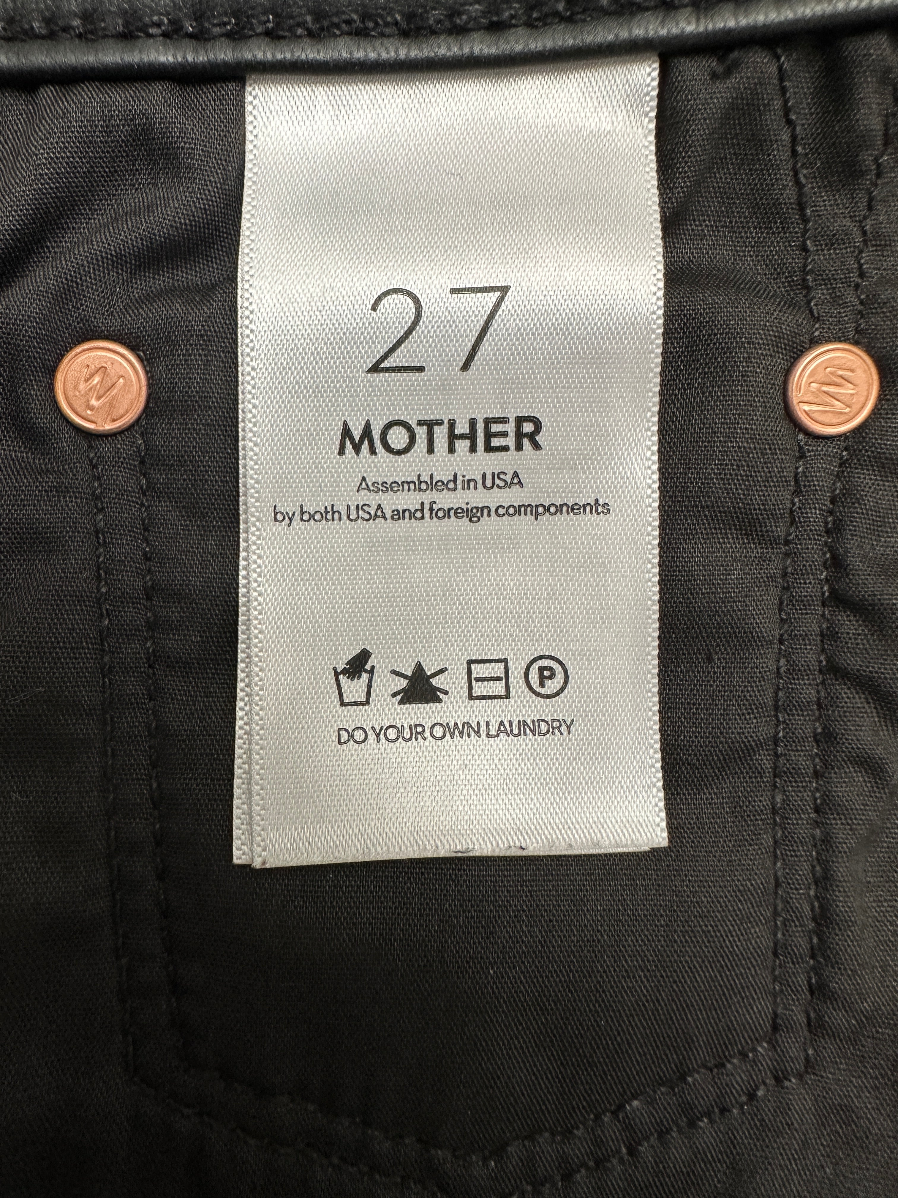 Mother the Rambler zip ankle black faux leather pants - size 27