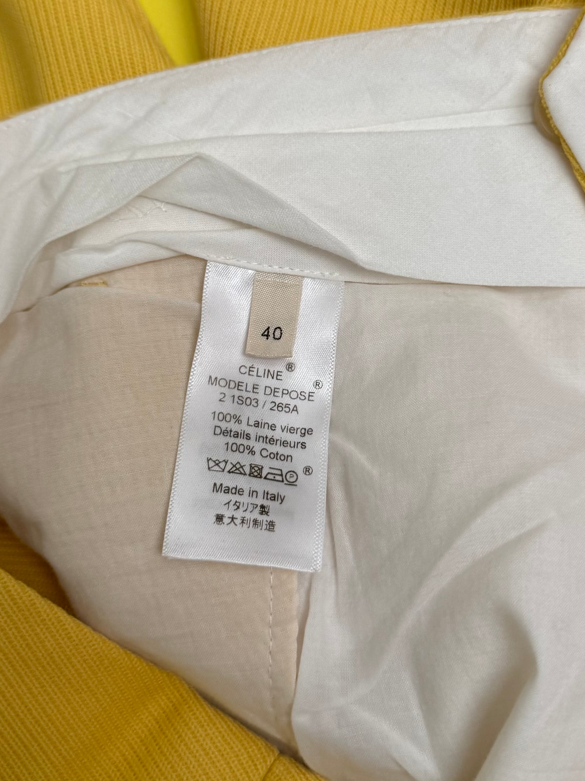 Celine yellow wool tailored pants - size 40