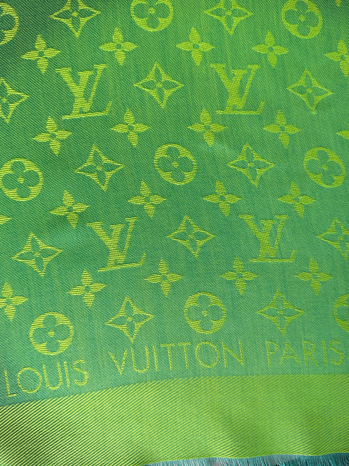 Louis Vuitton scarf green and blue monogram