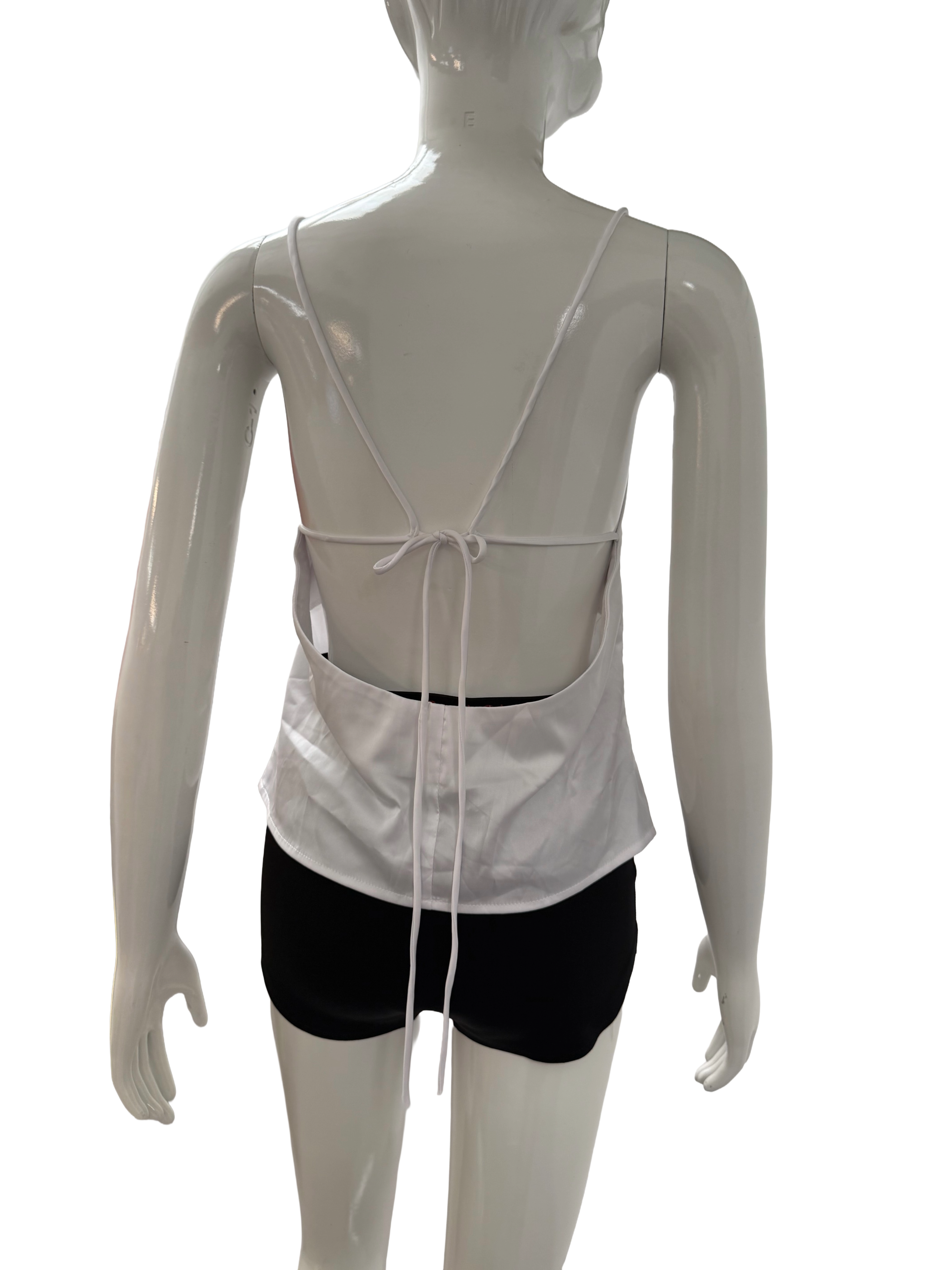 Etophe Studios white satin crop top - size L