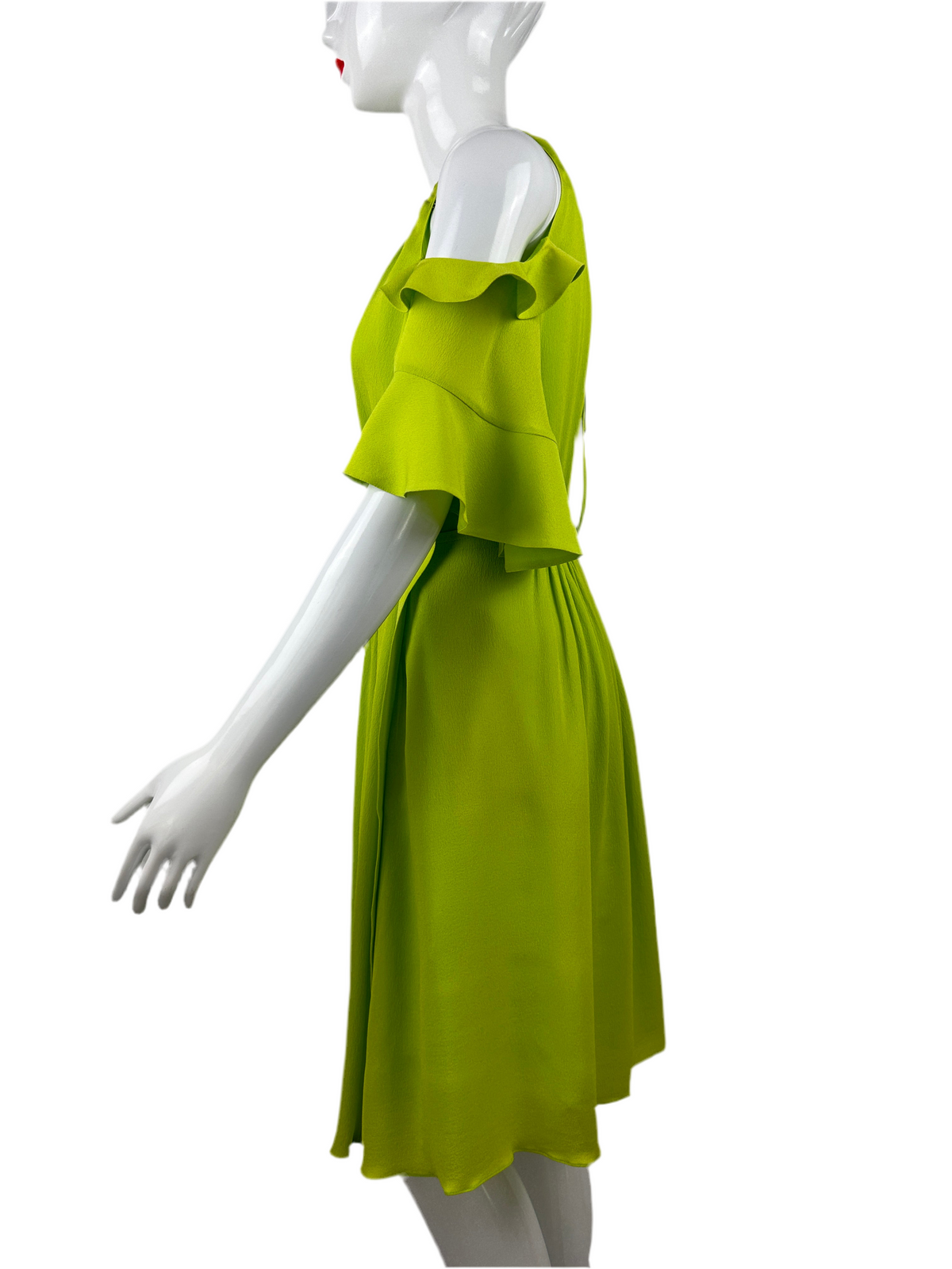 Louis Vuitton green cocktail dress with bare shoulder - size 34