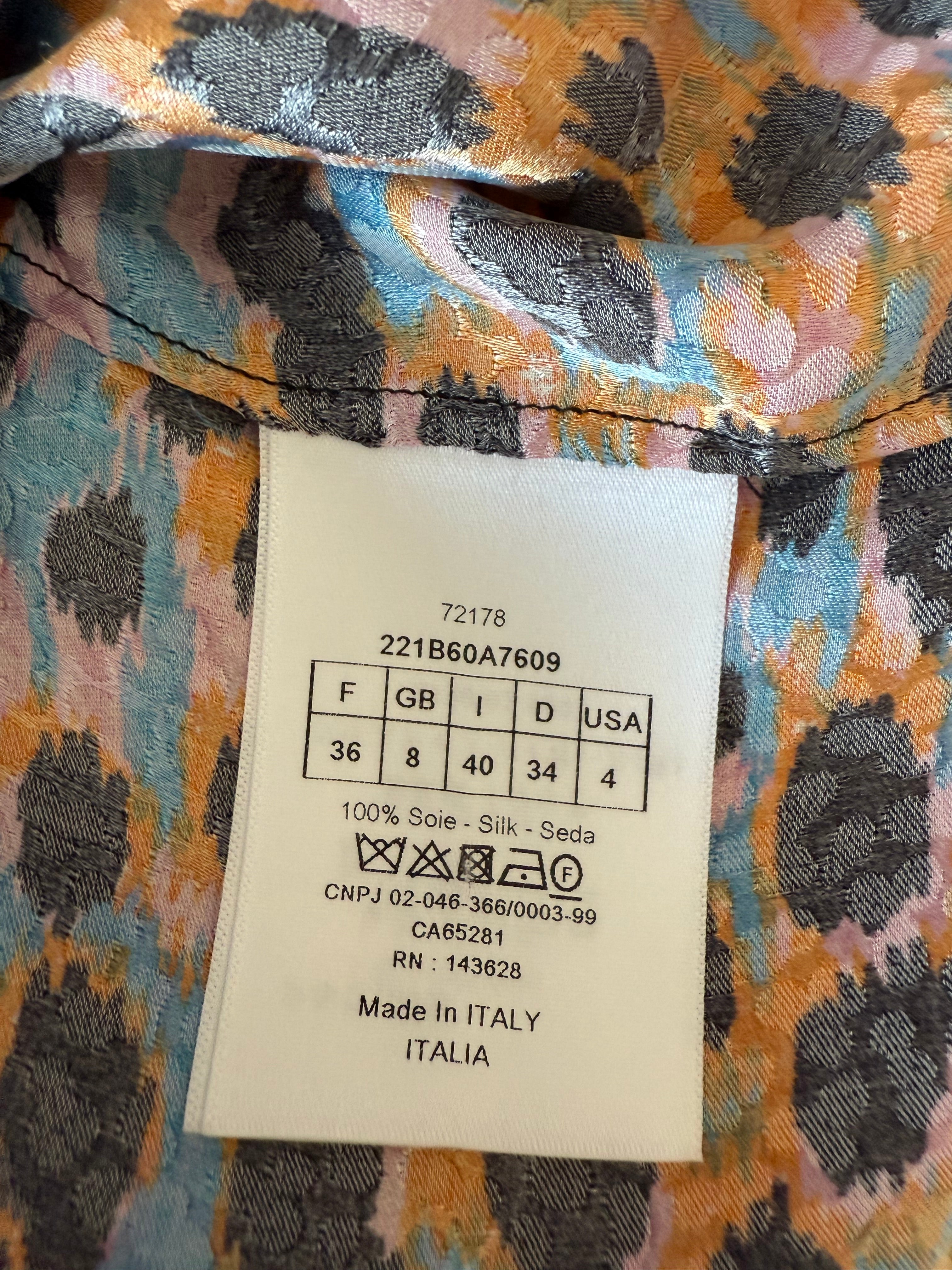 Dior blue leopard and multicolor shirt - size 36