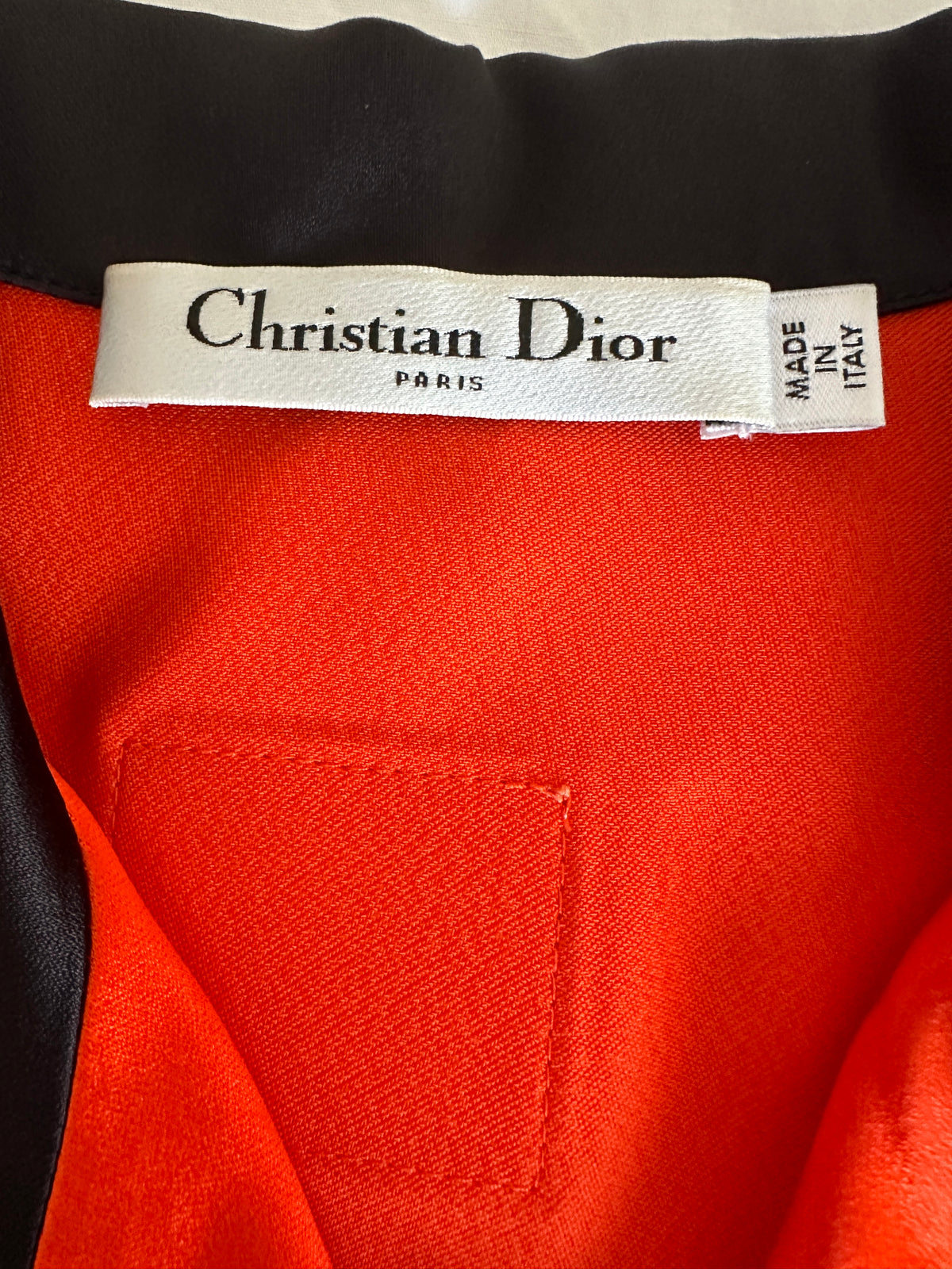 Dior orange shirt with black details - size 34