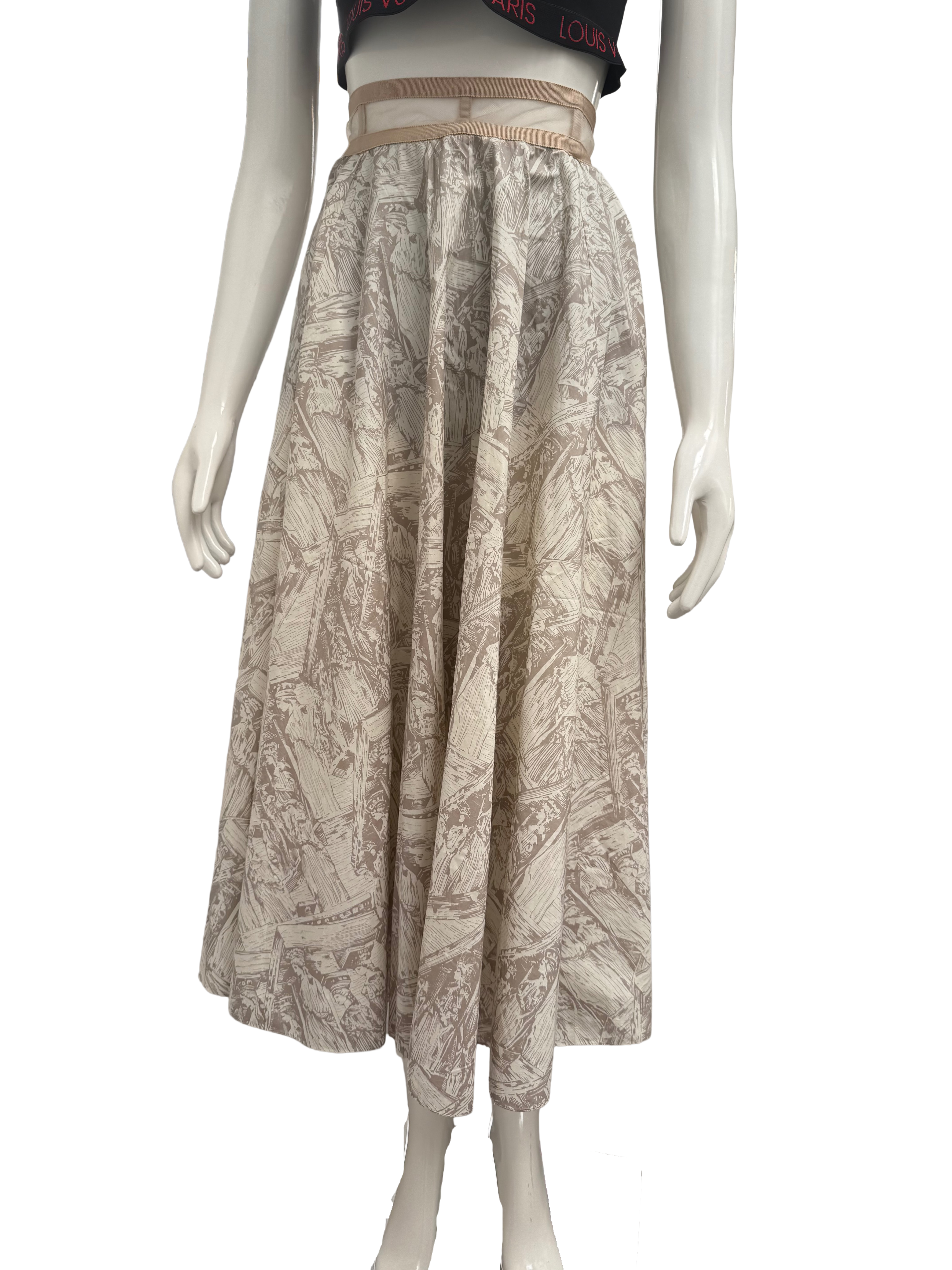 Dior cream pleated long skirt - size 40