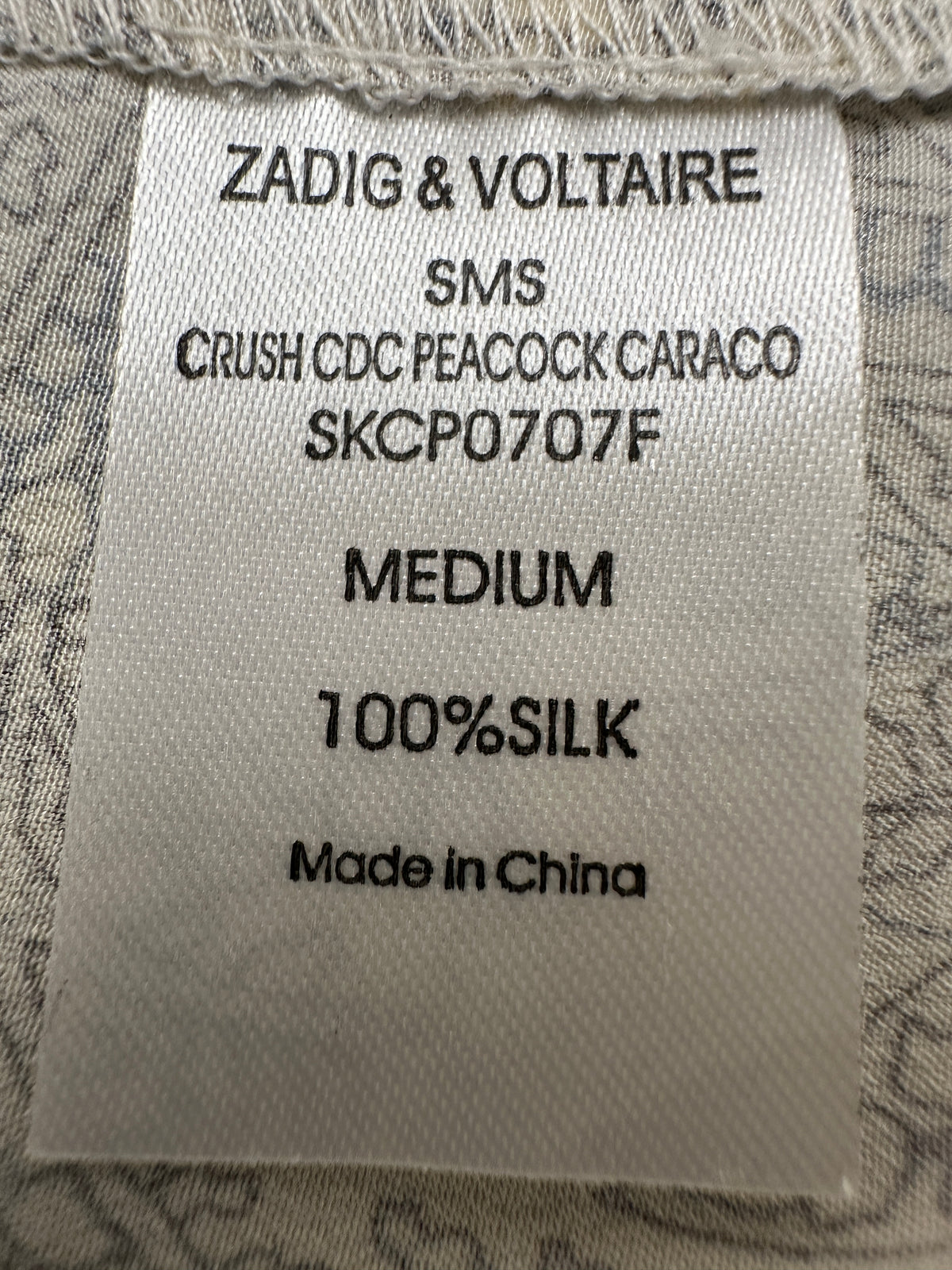 Zadig & Voltaire cream tank top with pattern and lace - size 38