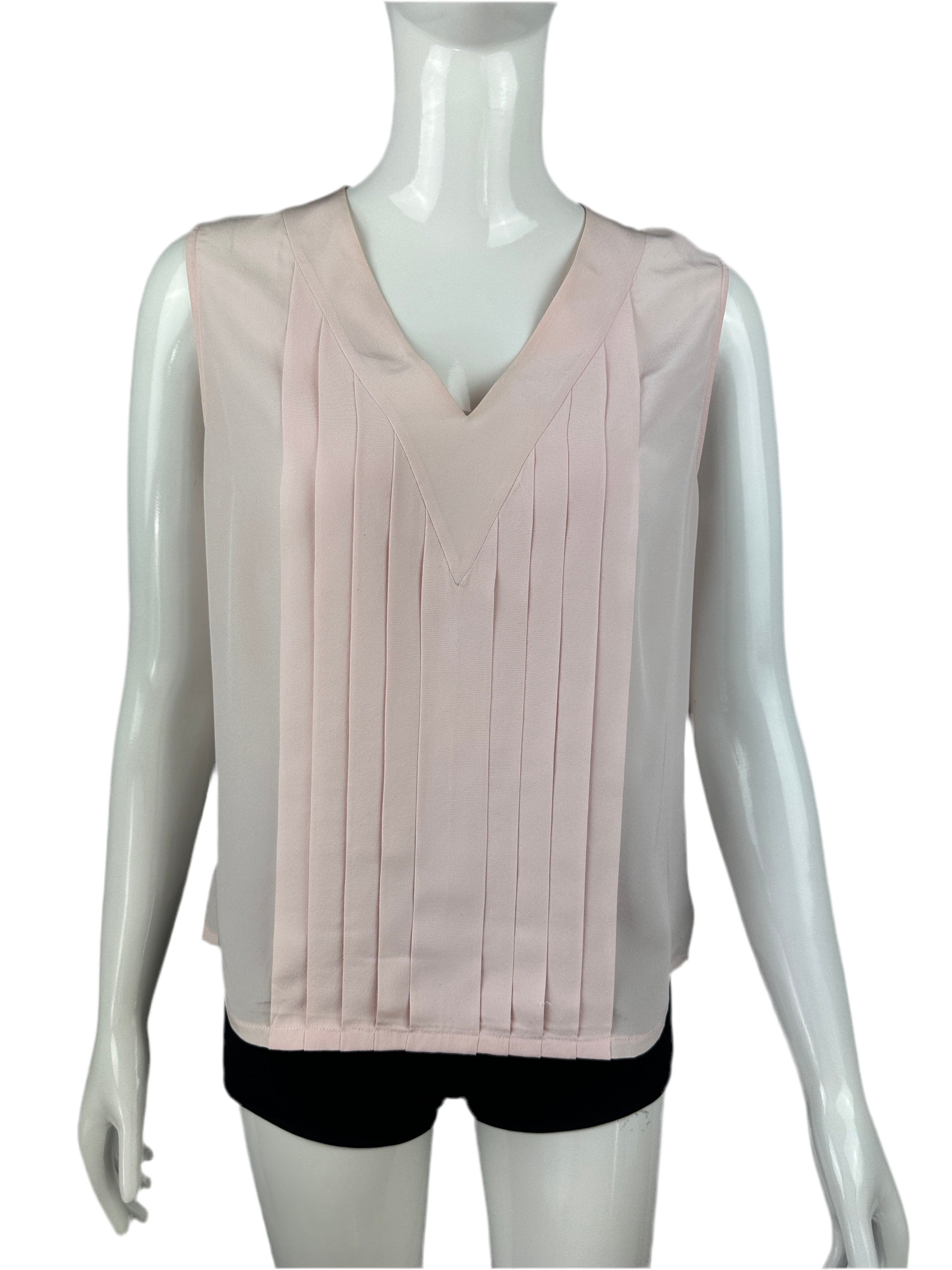 Chanel pink V-neck top - size 36