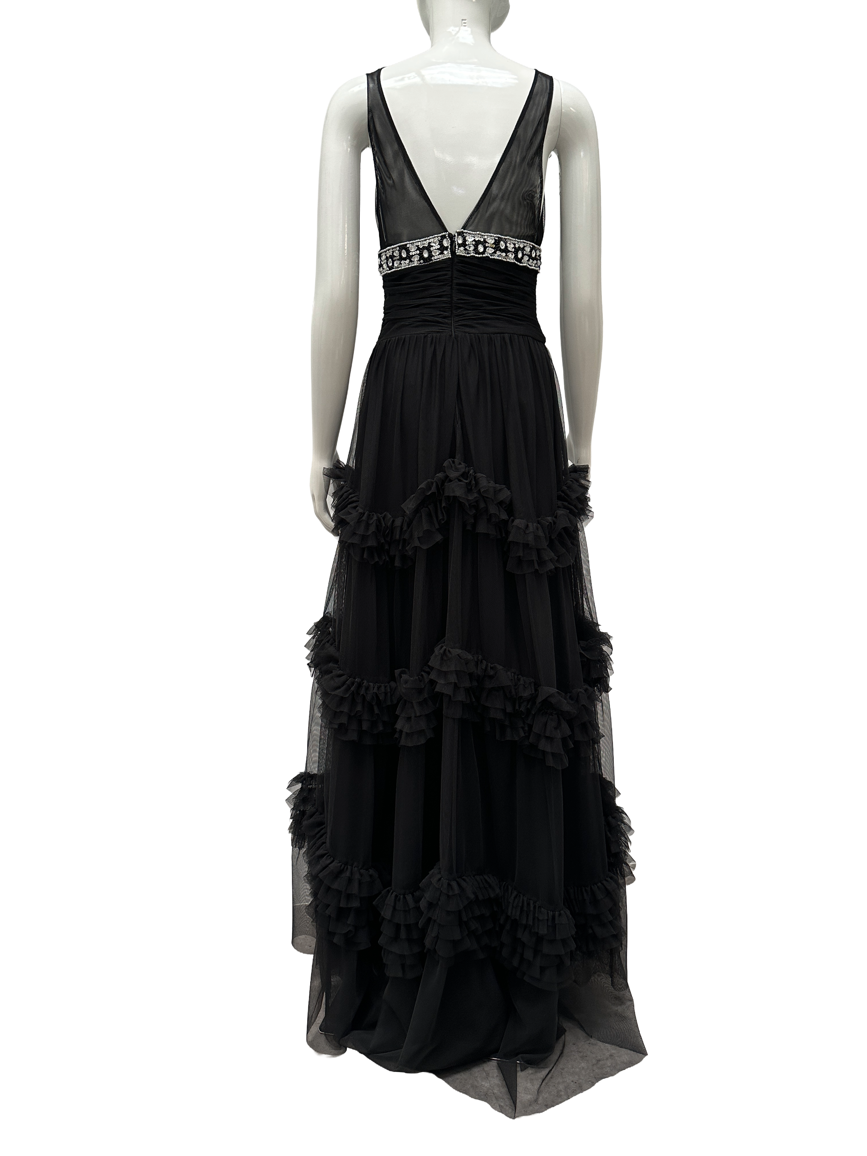 mango ruffle maxi dress Mango Limited Edition By Zuhair Murad black long dress