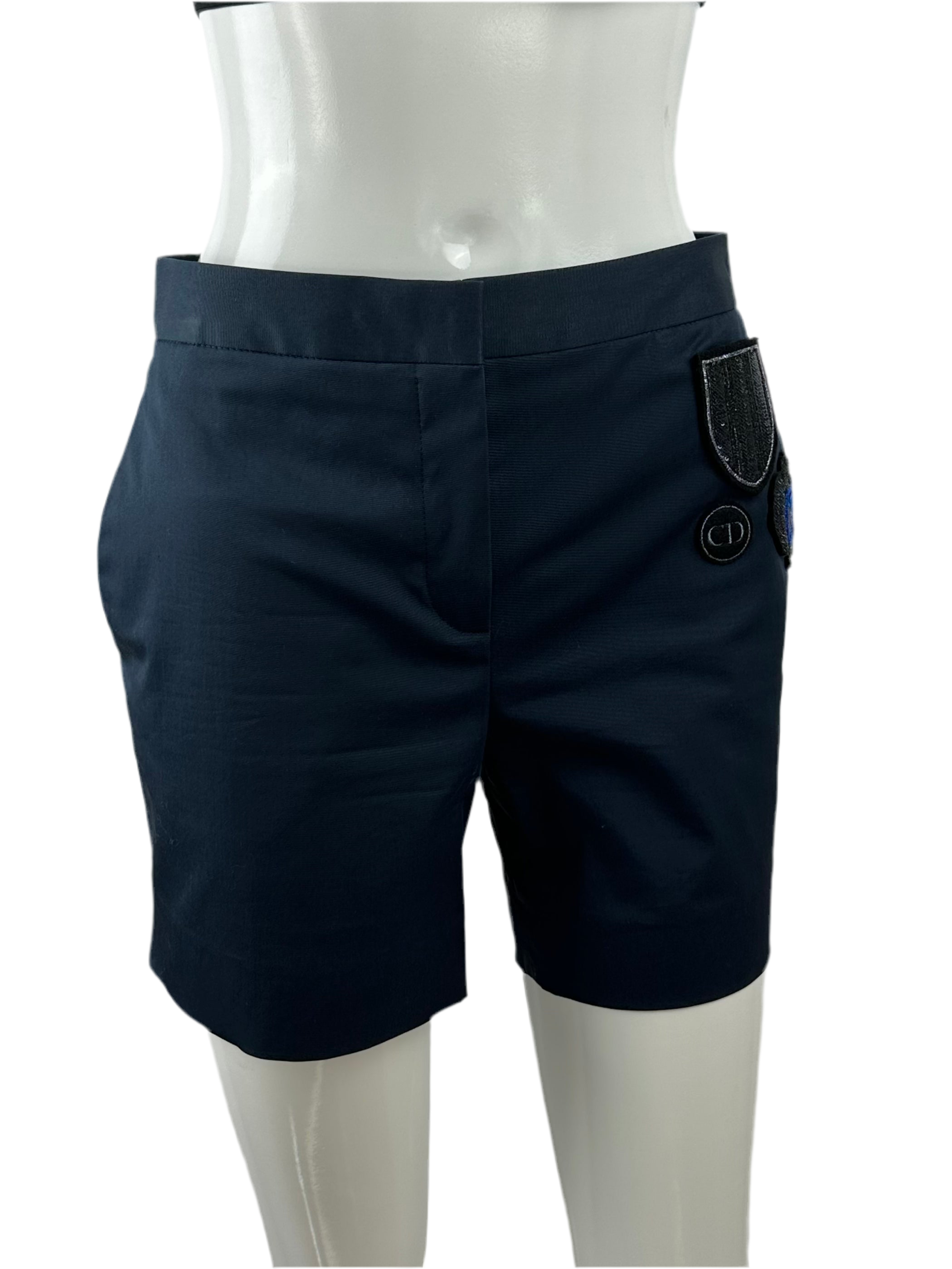 Christian Dior Navy blue shorts in cotton - size 38 FR resized to fit a 36