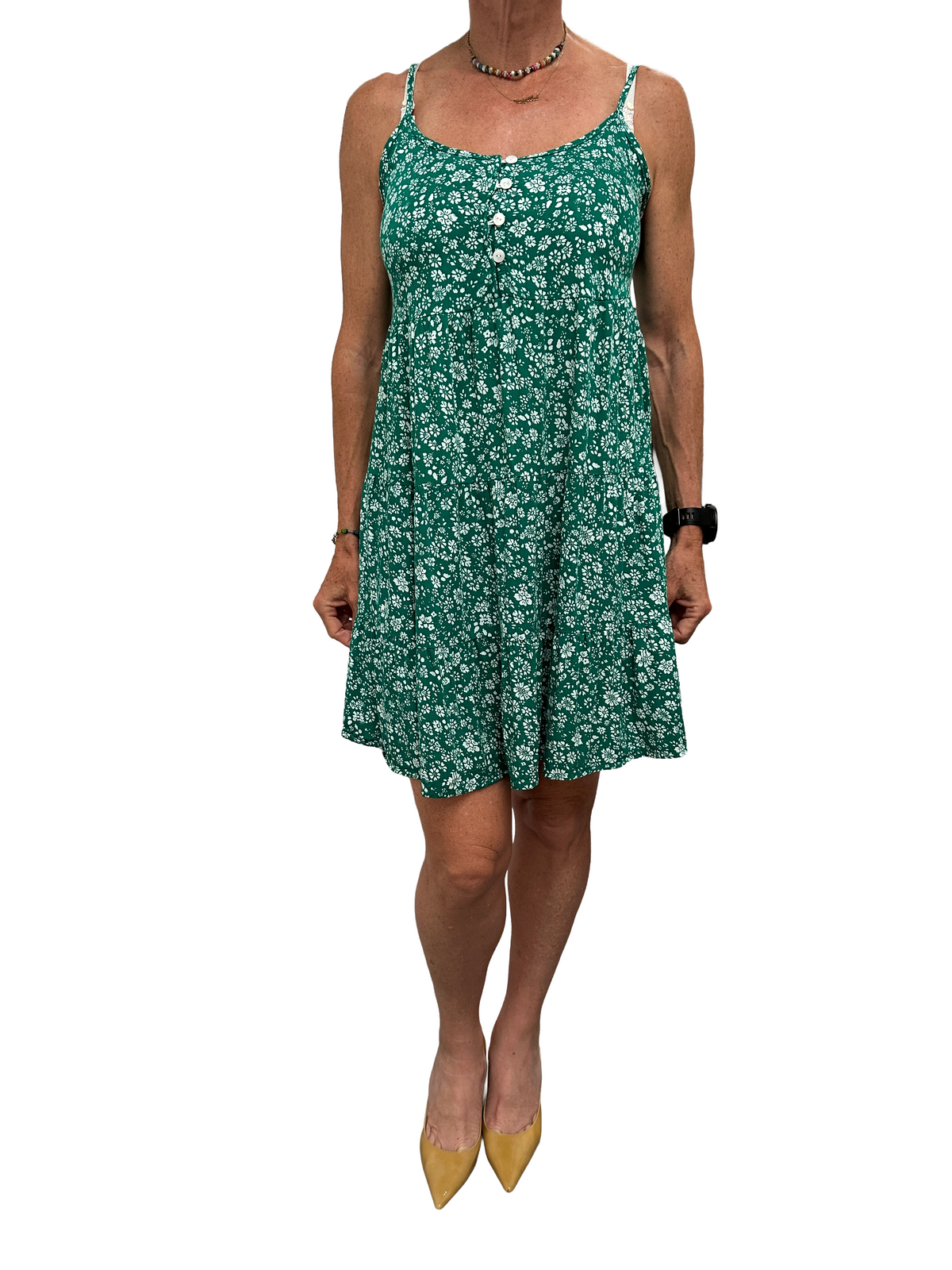 FBsister green and white floral dress - size 36