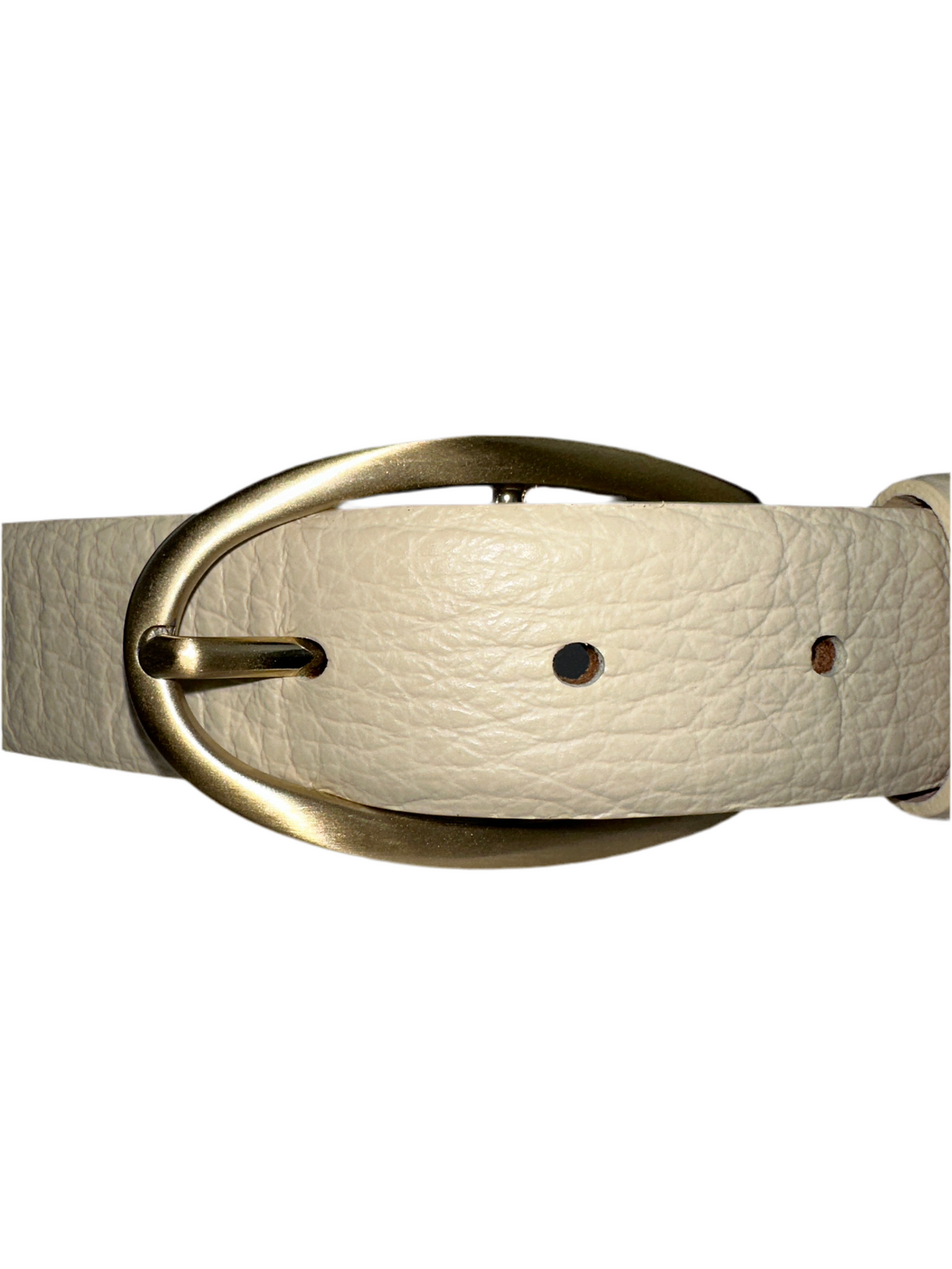 Hugo Boss cream belt with gold buckle