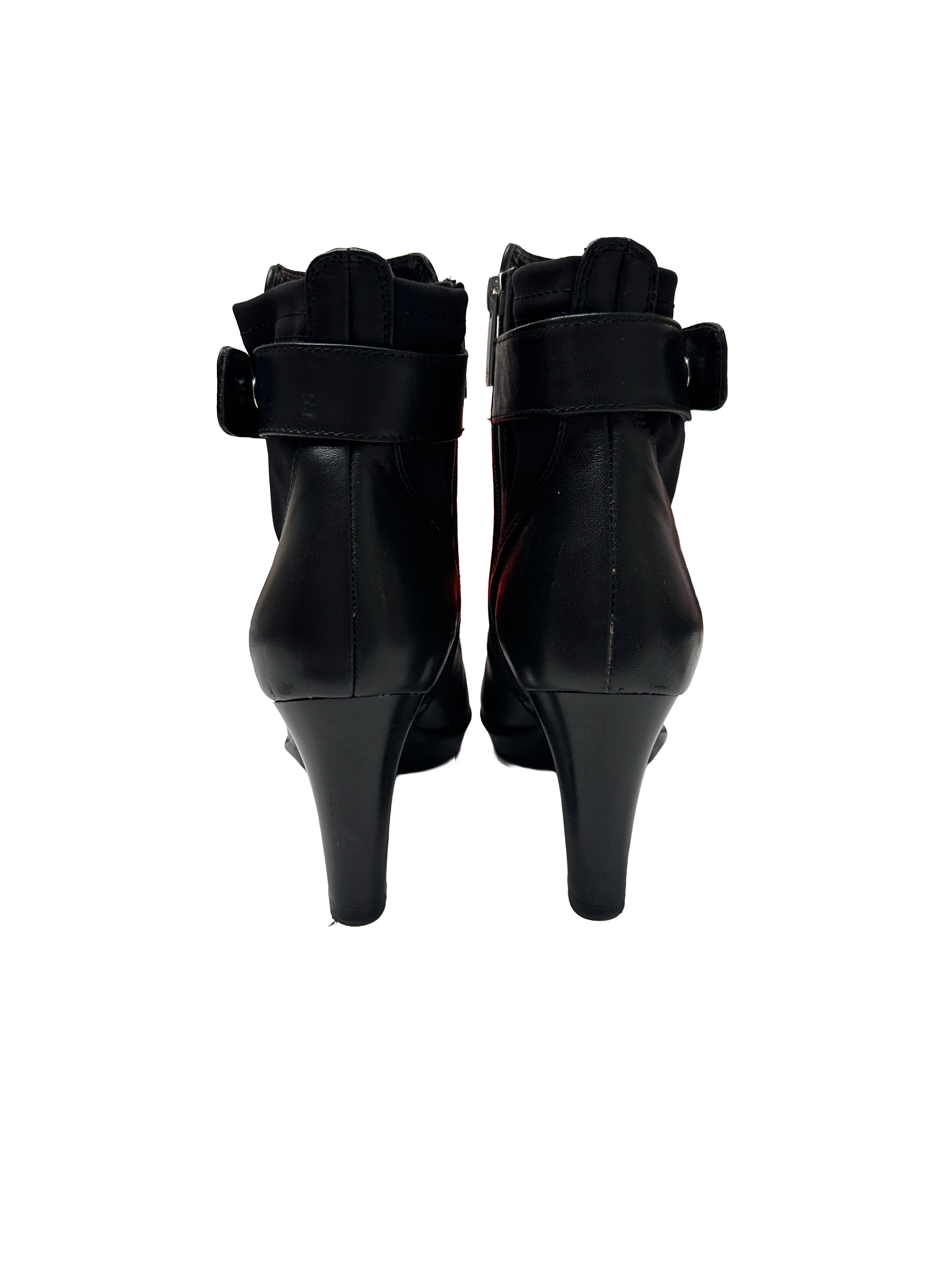 Aquatalia black leather heeled ankle boots - size 37.5