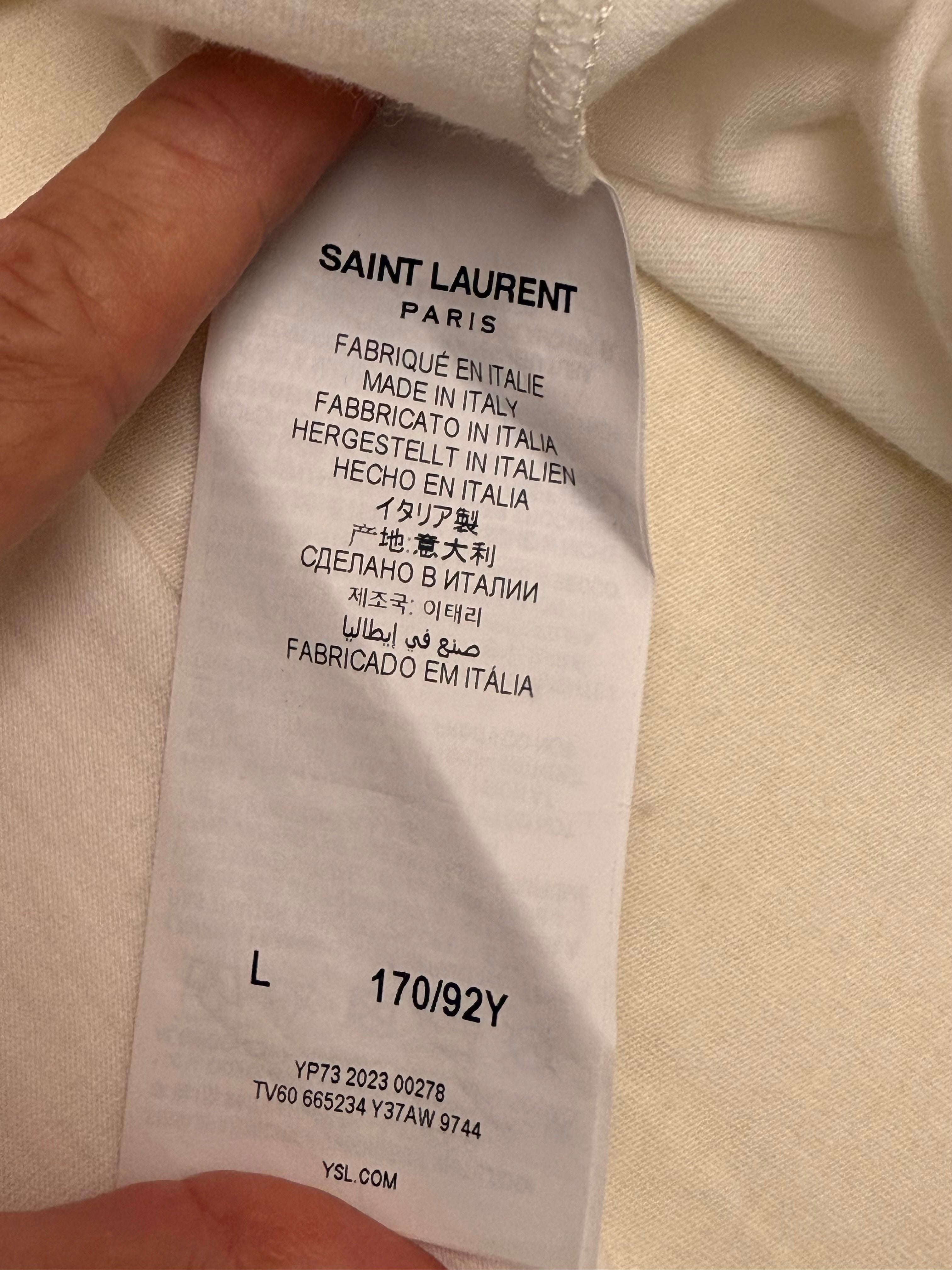 Saint Laurent white logo t-shirt - size L