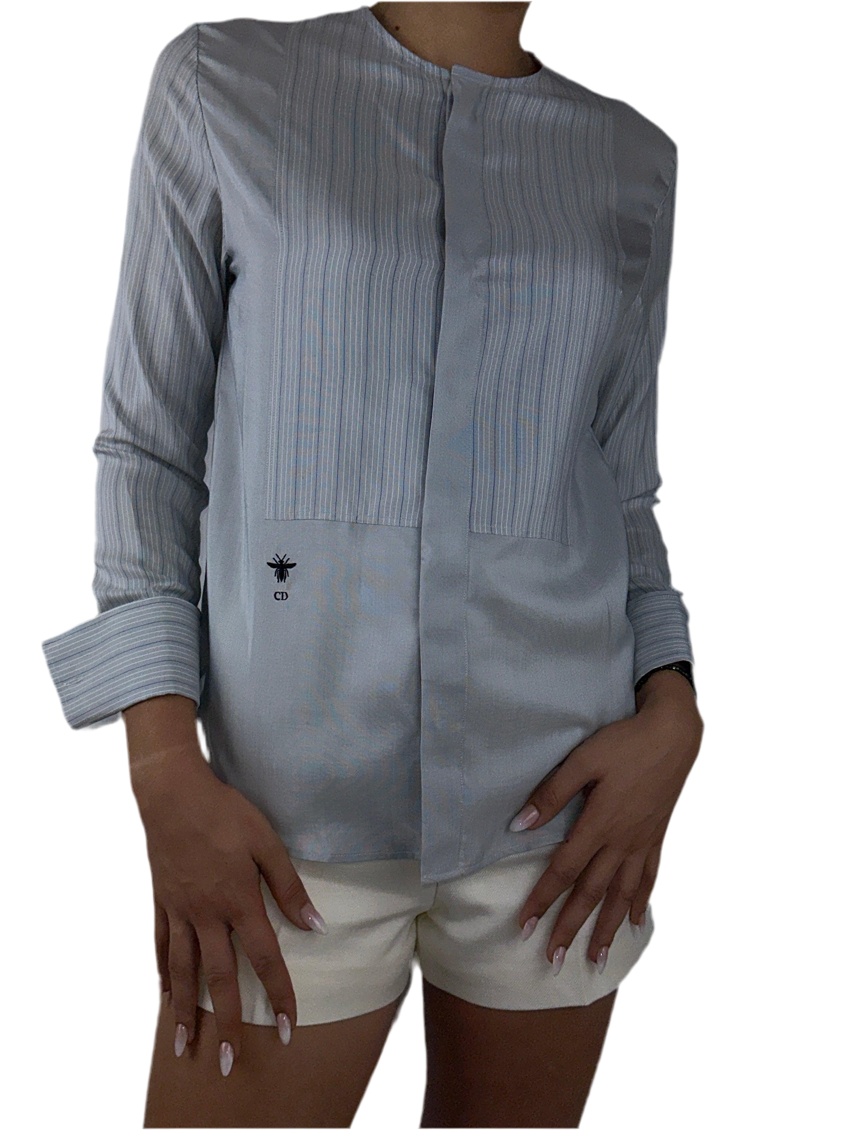 Dior pastel blue shirt with stripes - size 34