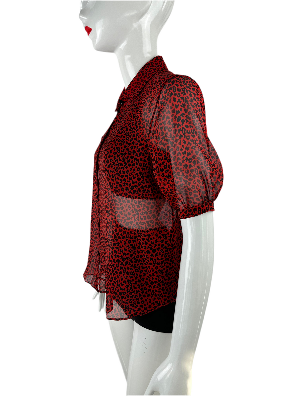 Christian Dior silk shirt Red leopard print - size 36FR