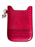 Alexander Mcqueen pink croc embossed and leather phone case