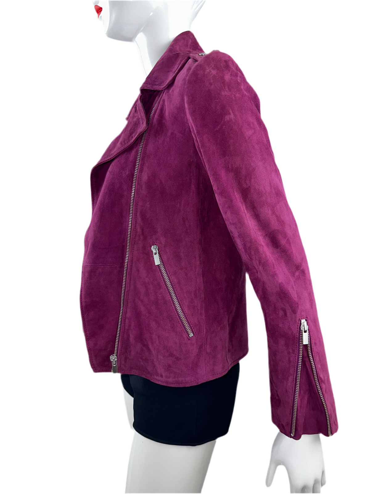 Comptoir des cotonniers purple jacket with silver zipper - size 34