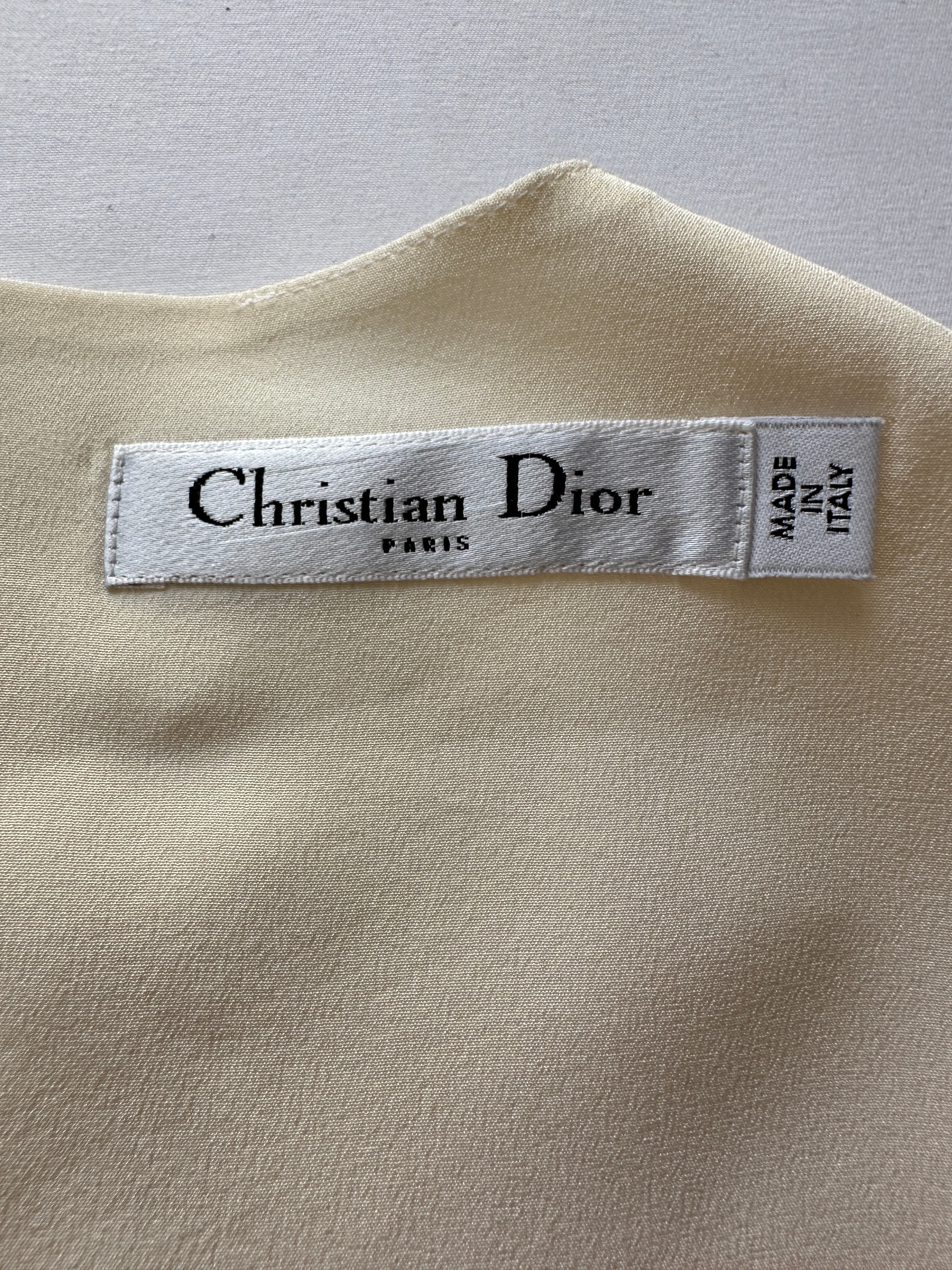 Dior sleeveless white top with orange, red and pink shapes - size 36