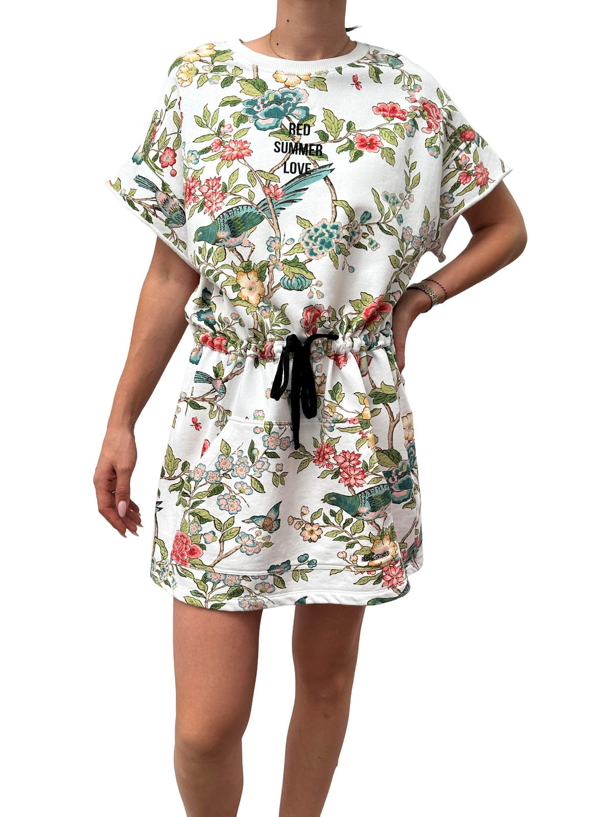 Red Valentino sweater dress with floral details - size 36