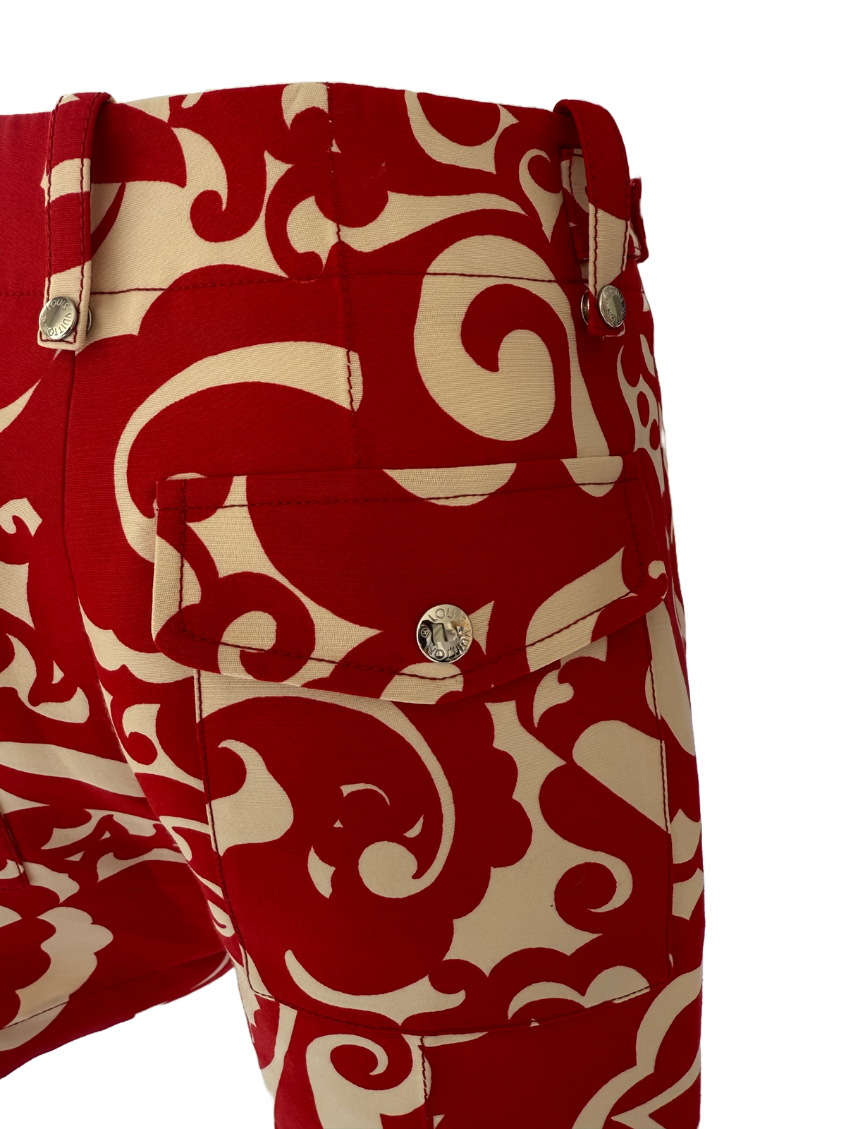 Louis Vuitton red and white safari shorts - size 34