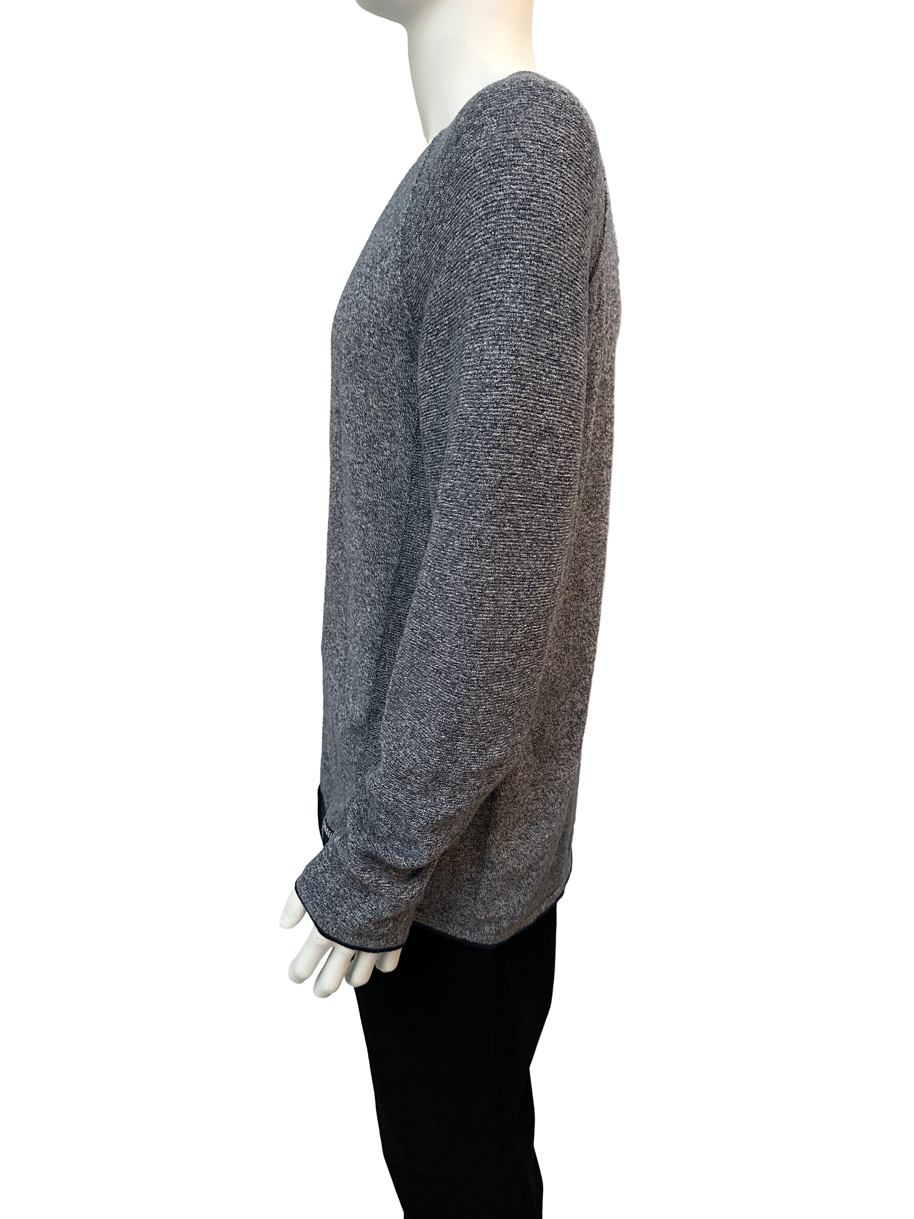 Diesel grey textured cotton knit sweater - size XL