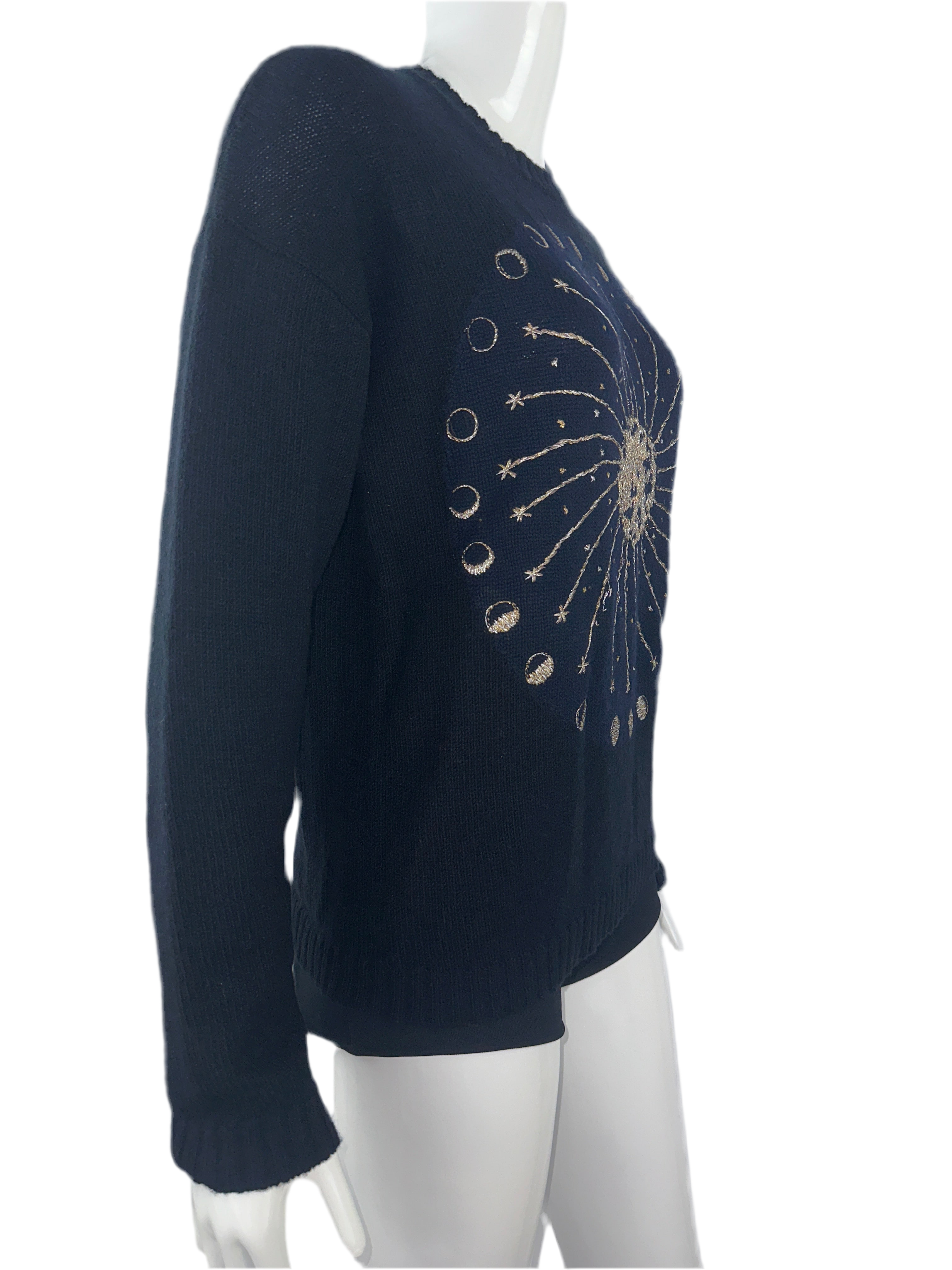 Dior blue sweater with gold sun - size 36