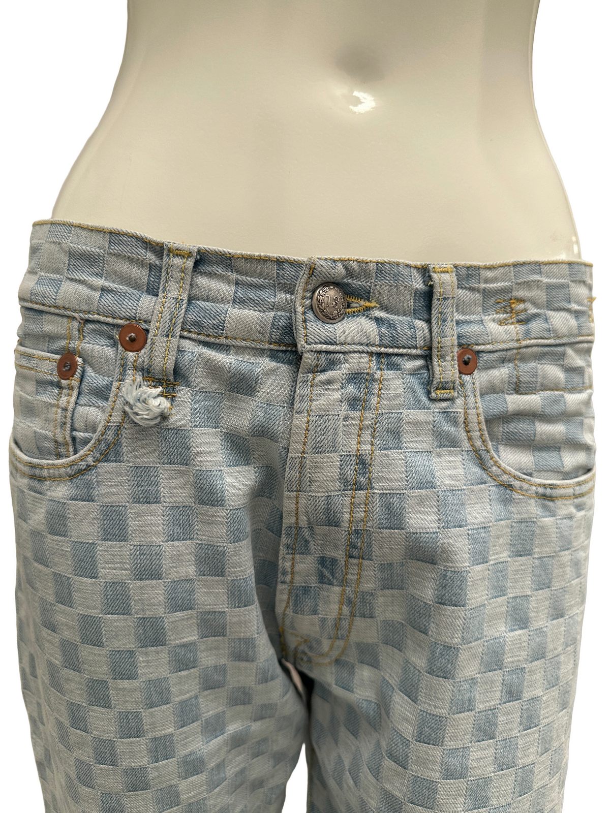 R13 checkered denim pants - size 26