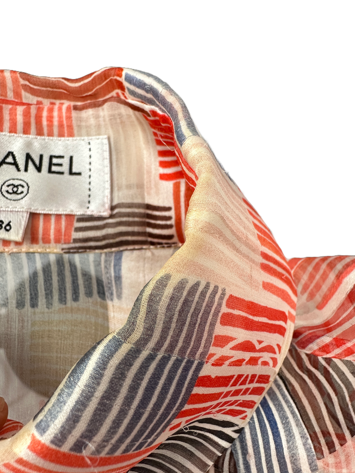 Chanel colorful 3/4-sleeve blouse - size 36