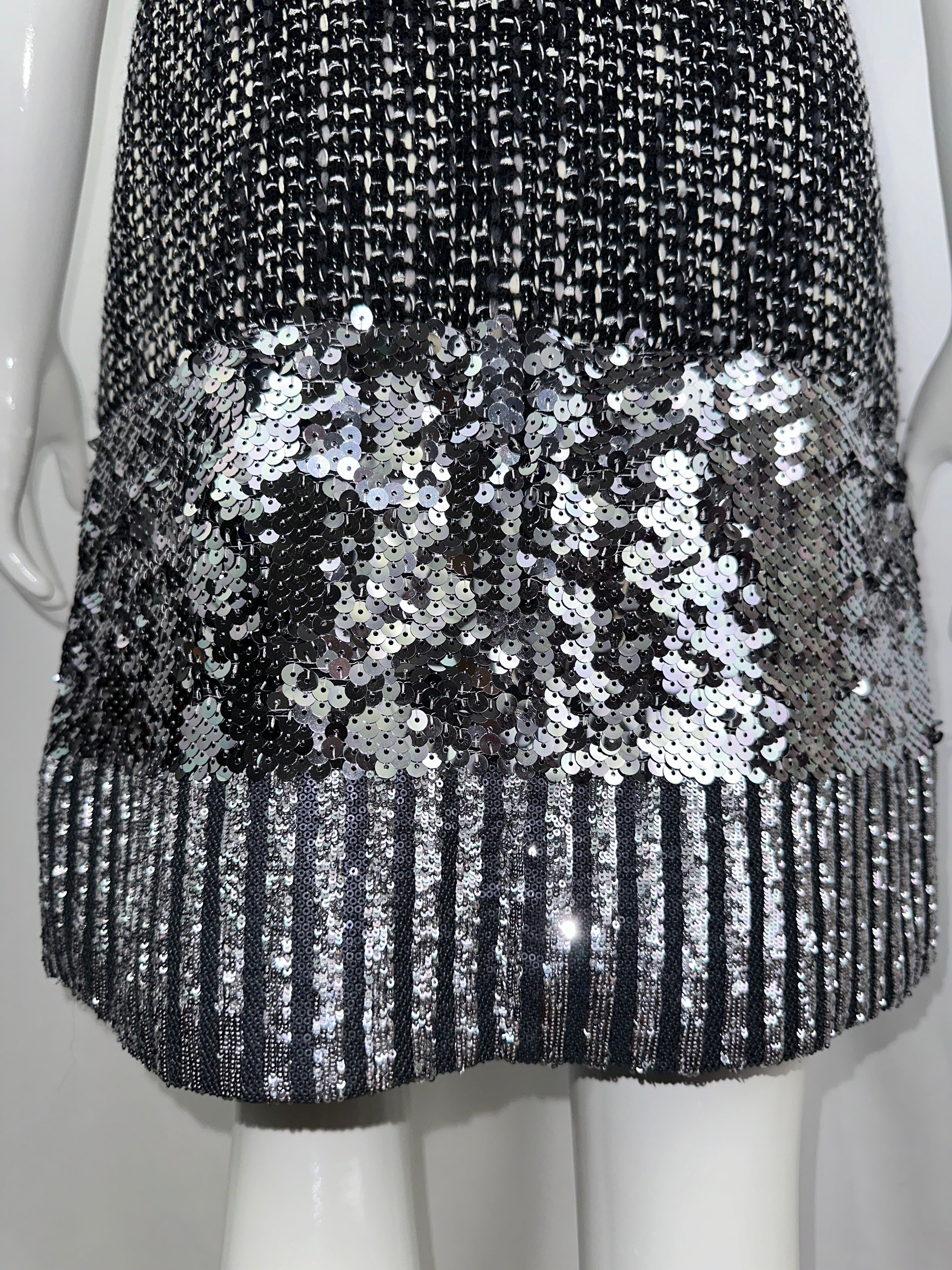 Dior tweed-effect skirt, sequins and stripes - size 34