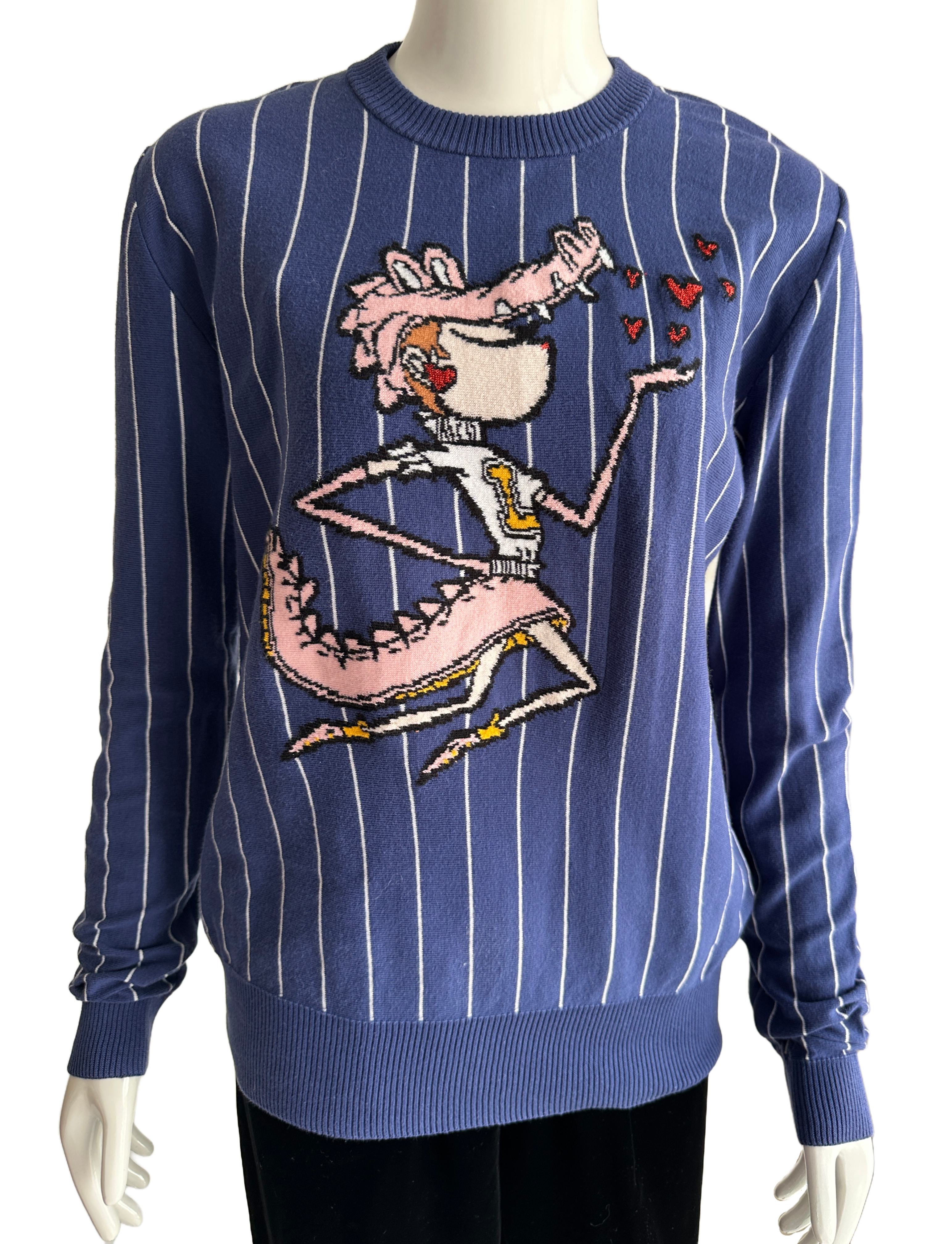 Love Moschino blue sweater with white stripes - size 36