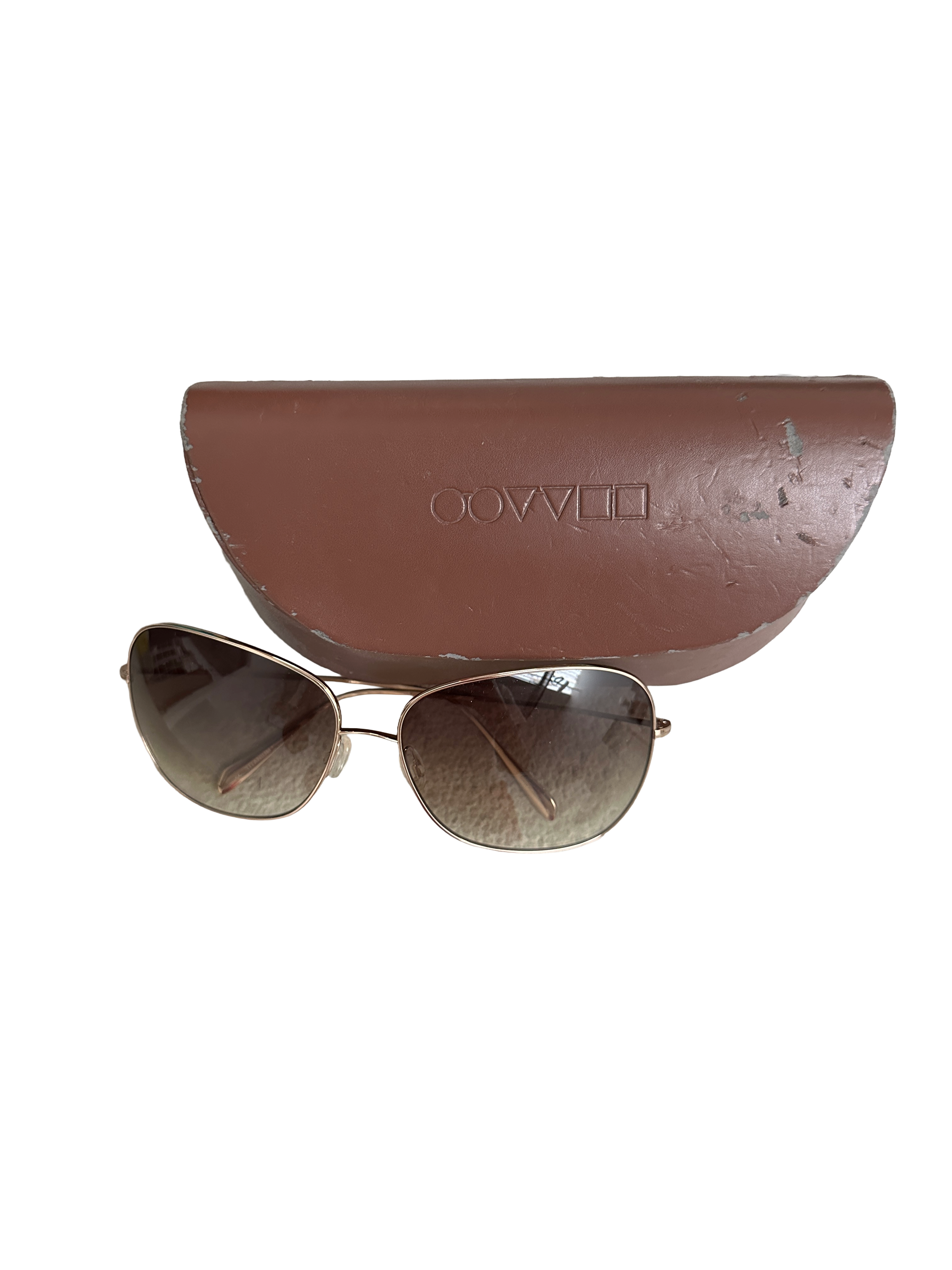 Oliver Peoples gold aviator sunglasses