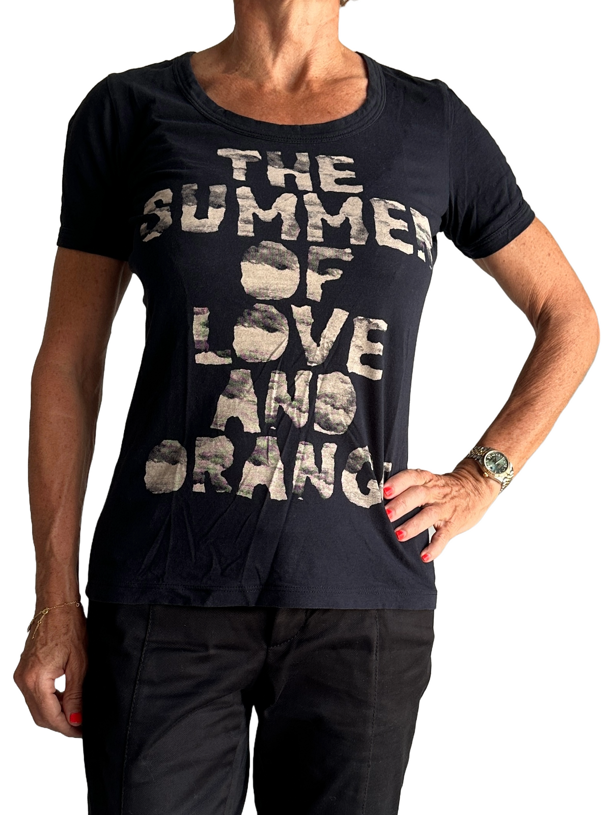 Boss orange black tee shirt with writing - size 36